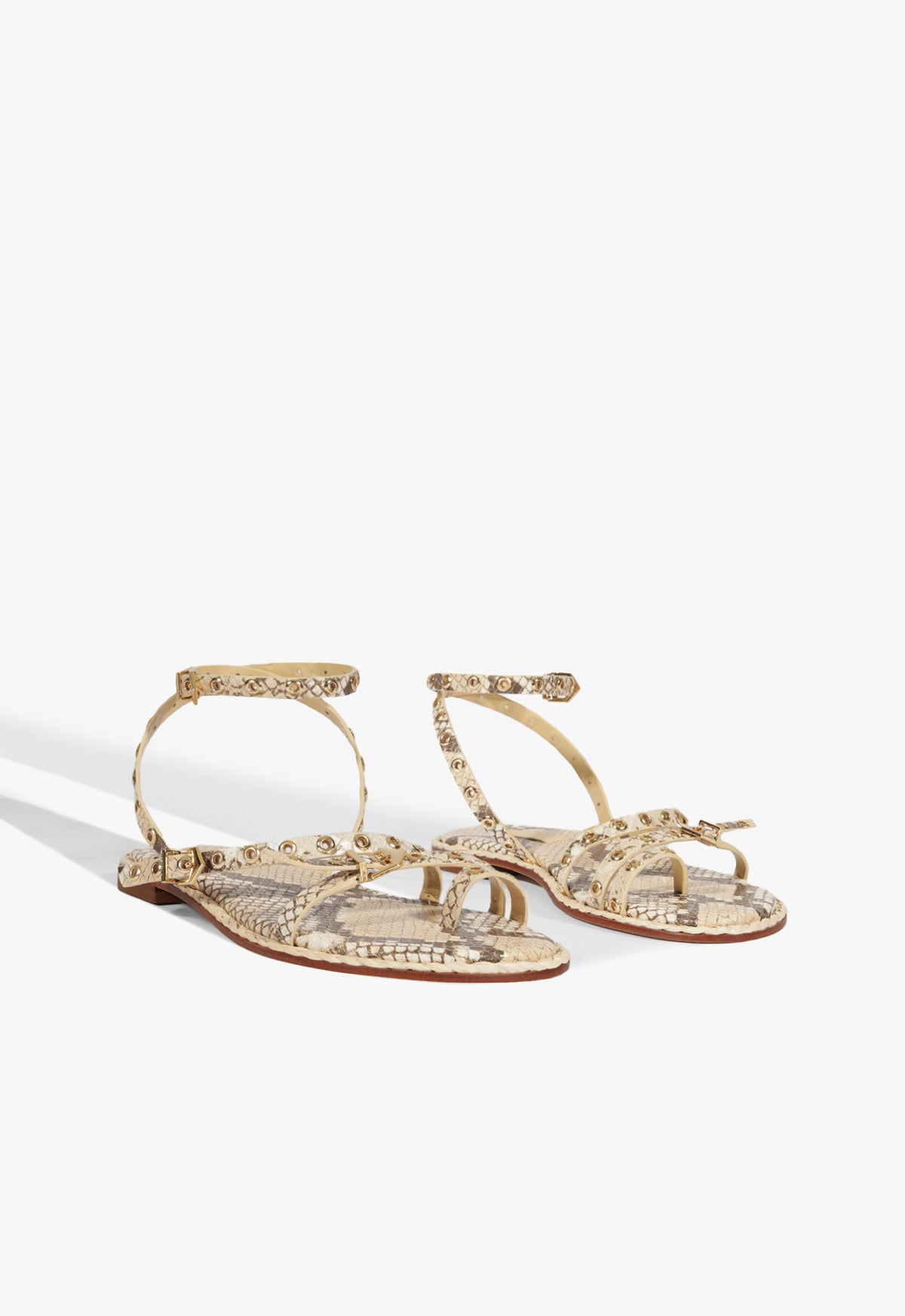 Annette Women's Animal Print Leather Sandals - Comfortable Strappy Summer Sandals for Beach, Vacation & Casual Outings