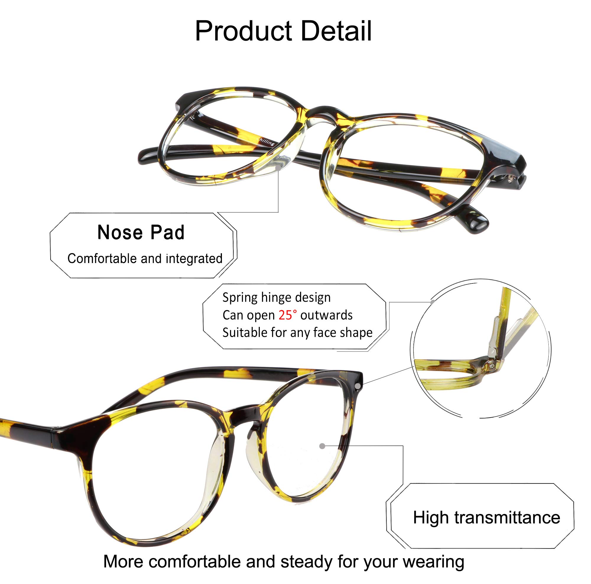 YEIN Blue Light Blocking Glasses - Photochromic Brown Sunglasses with Spring Hinge for Computer, Gaming & TV Use | Anti Eyestrain & Glare Protection for Women & Men | Perfect for Office Work, Night Driving & Digital Screen Time
