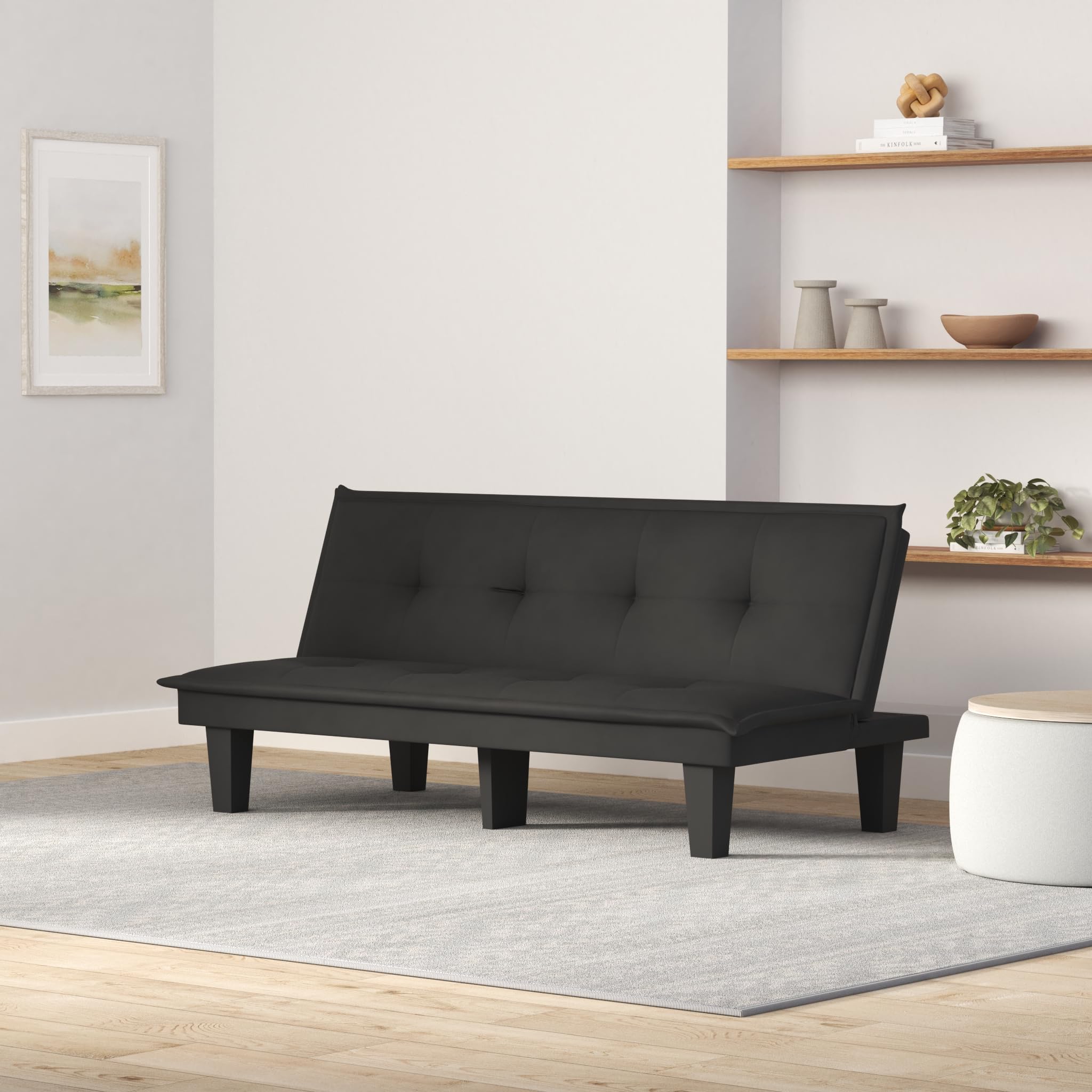 Yoyomax Convertible Futon Sofa Bed - Breathable Fabric Foldable Couch for Small Spaces, 62