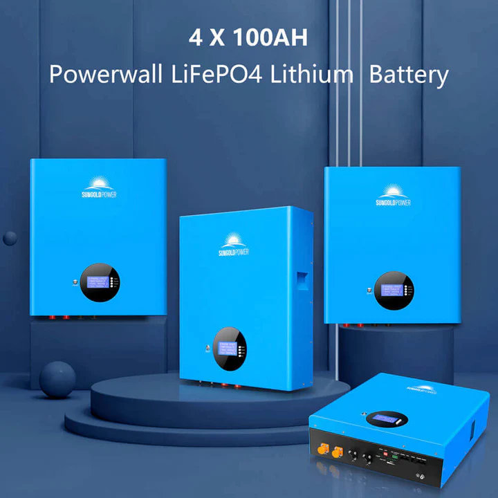 SunGoldPower 10kW Off Grid Solar Kit with 20.48kWh Lithium Battery & 12x415W Solar Panels | 48VDC 120VAC/240V Powerwall System | Perfect for Home Backup, RV & Remote Power Supply