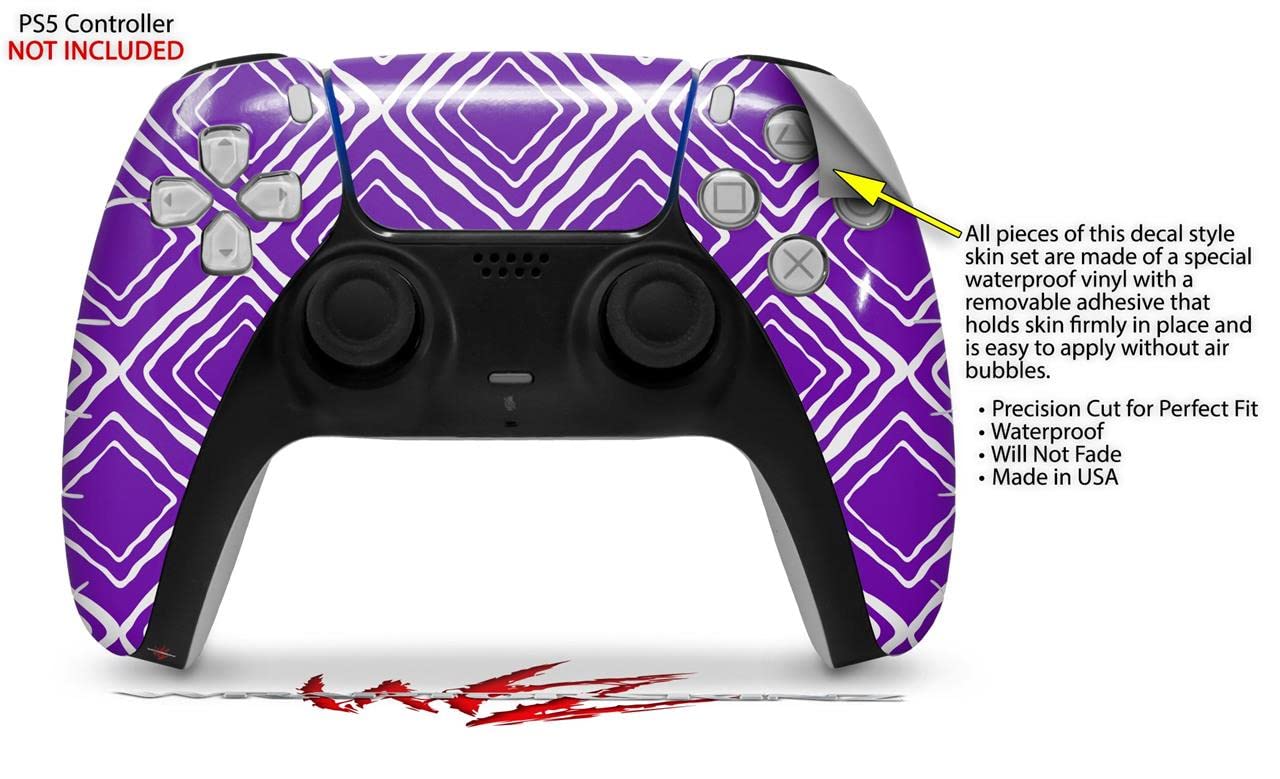 Sony PS5 DualSense Skin Wrap - Wavey Purple for Gaming & Protection