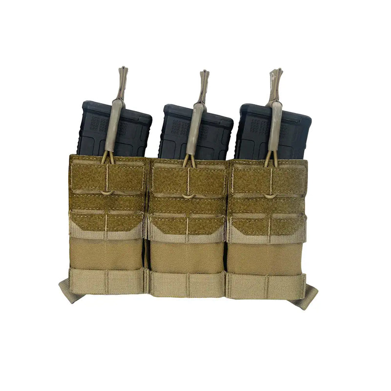 Agilite AG3 Triple Magazine Placard - Tactical Molle-Compatible Pouch for AR15, AK47, and Pistol Mags - Perfect for Military, Law Enforcement, and Airsoft Use