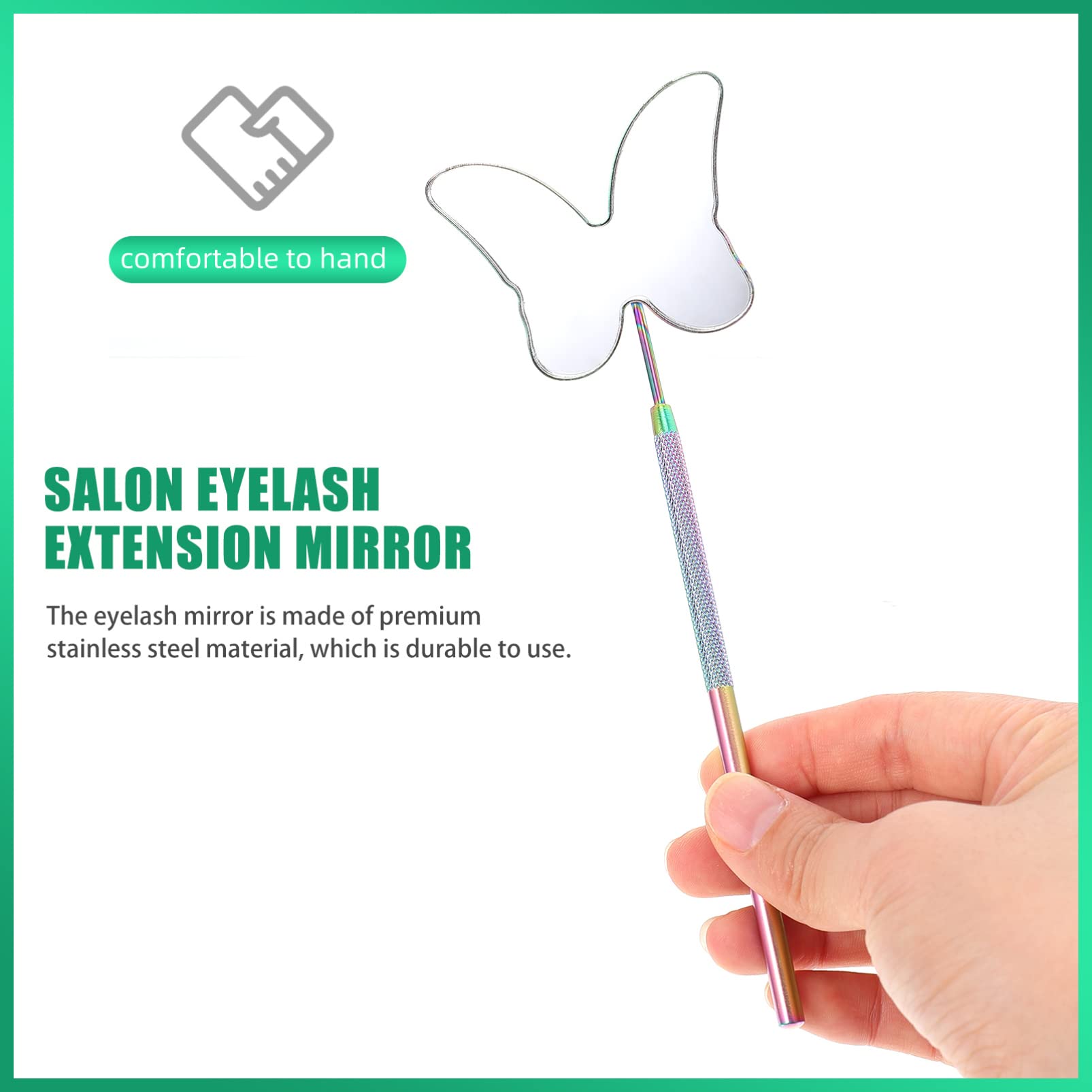 Portable Makeup Mirror with Magnifier - 360° Adjustable Inspection Mirror for Eyelash Extensions, Salon & Home Use | Professional Cosmetic Tool with LED Light for Perfect Makeup Application
