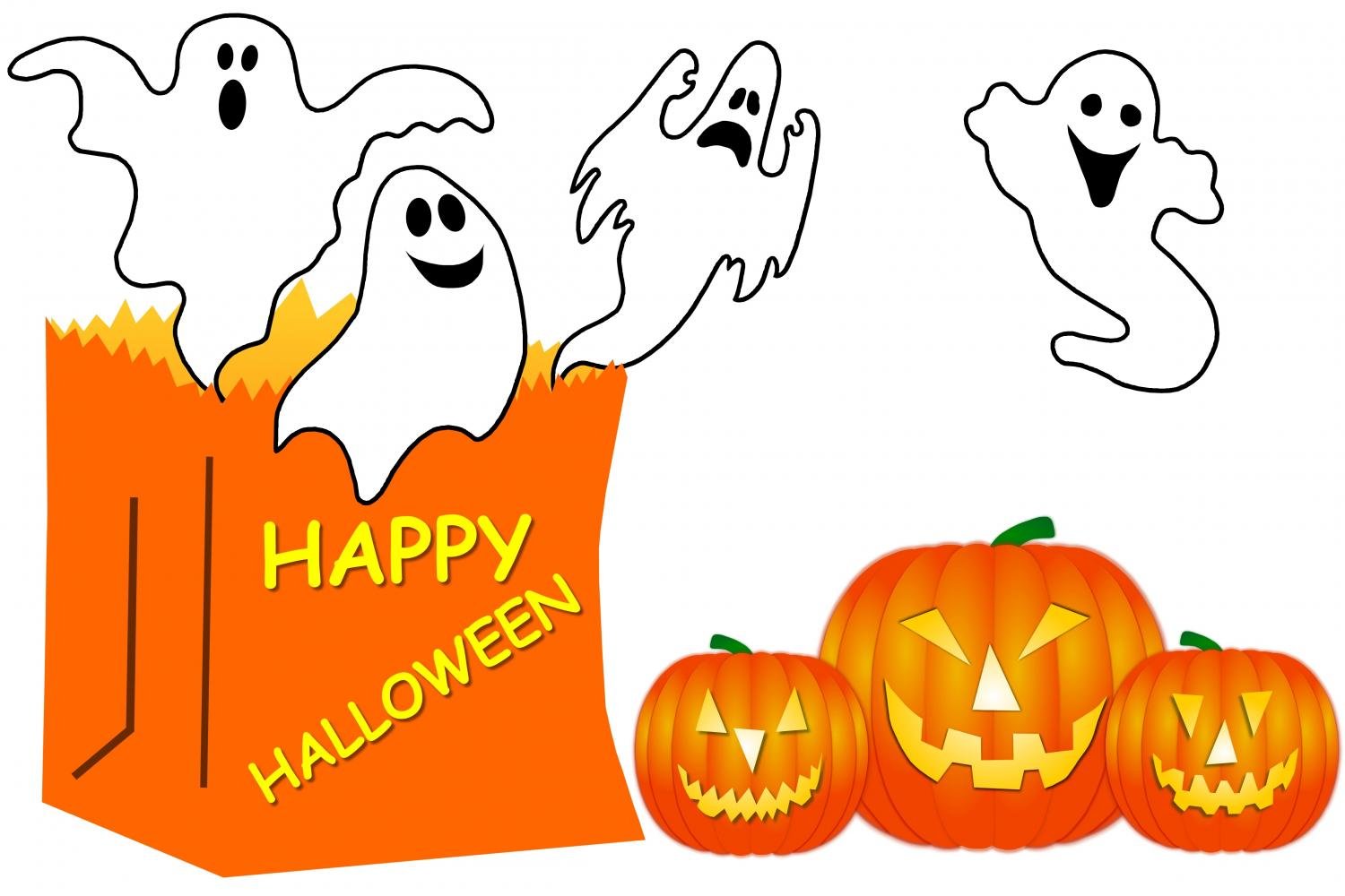 Happy Halloween Ghosts Wall Decals - Peel and Stick Wall Sticker Set (72