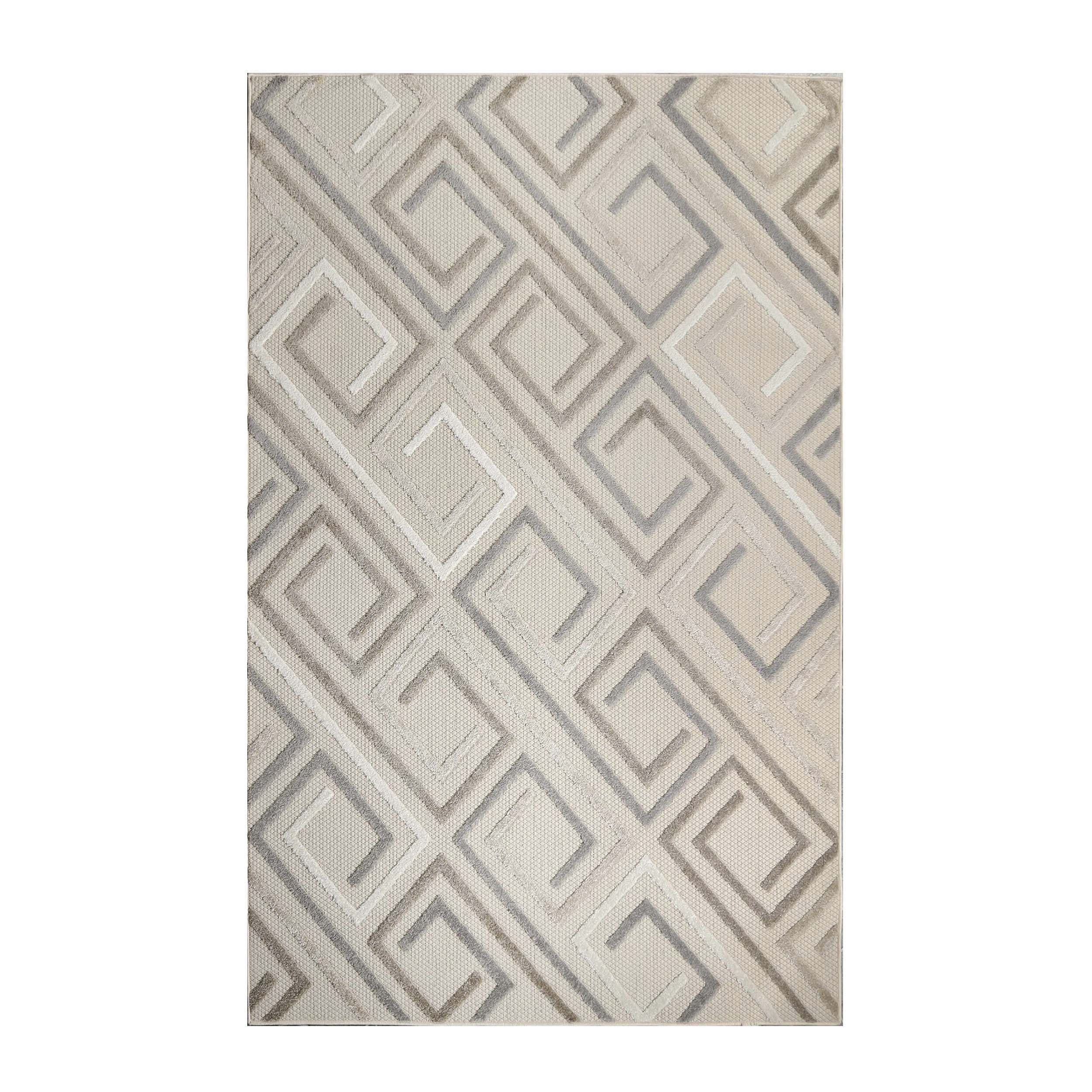Stylish Geometric Modern Indoor Outdoor Area Rug - Perfect for Living Room, Patio, and Bedroom Decor