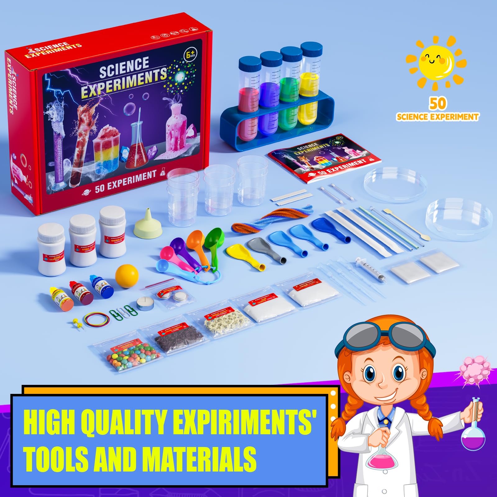 STEM Science Kit for Kids 6-12 - 50 Lab Experiments for Chemistry & Physics Learning | Educational Toys for Boys & Girls | Perfect for Home & School Science Projects