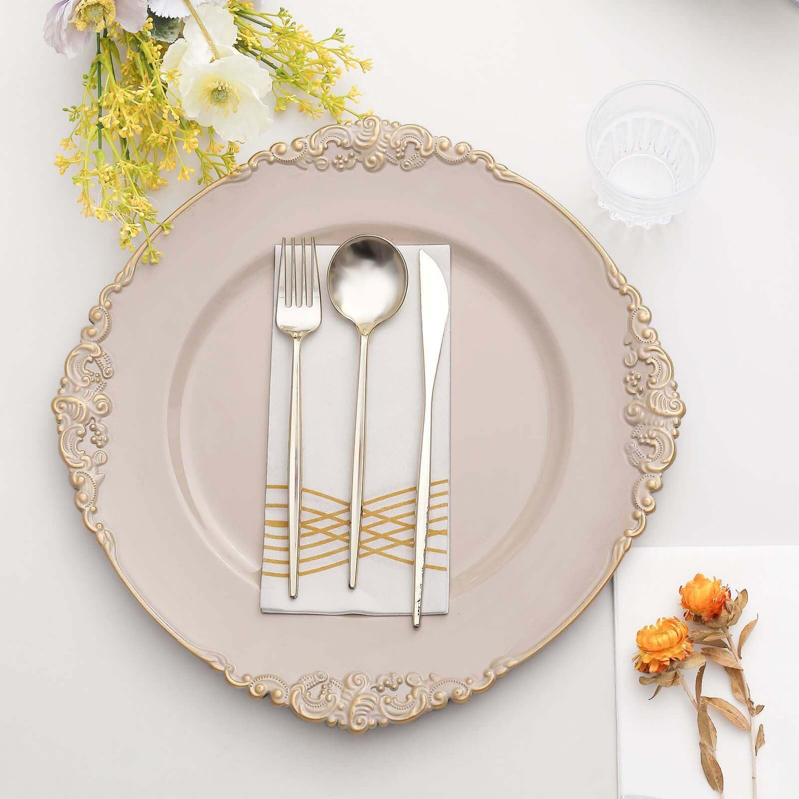 Efavormart 6 Pack Taupe Gold 13