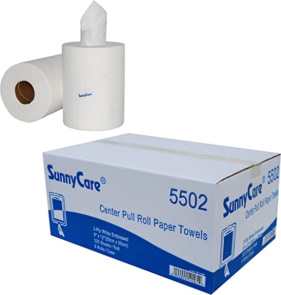 Premium Universal Center Pull Hand Towels, 320' Roll, 2-Ply, 6-Pack – Ideal for Restaurants, Kitchens, and Commercial Bathrooms