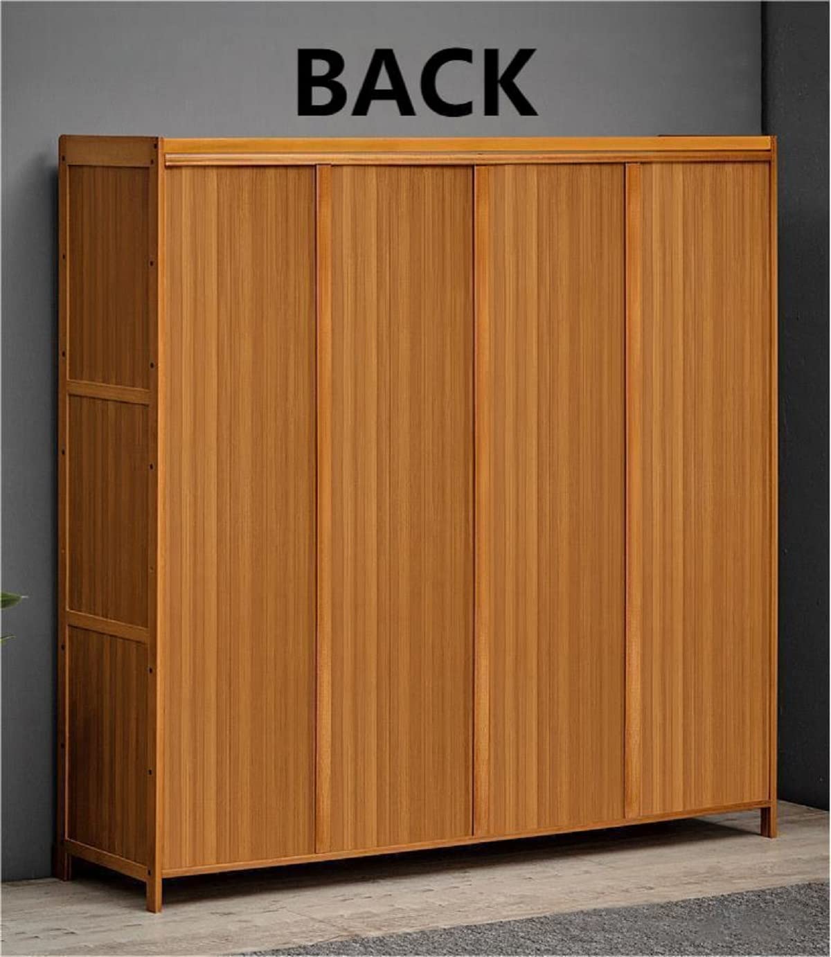 Gdrasuya10 7-Tier Bamboo Shoe Storage Cabinet with 2 Folding Doors - 46