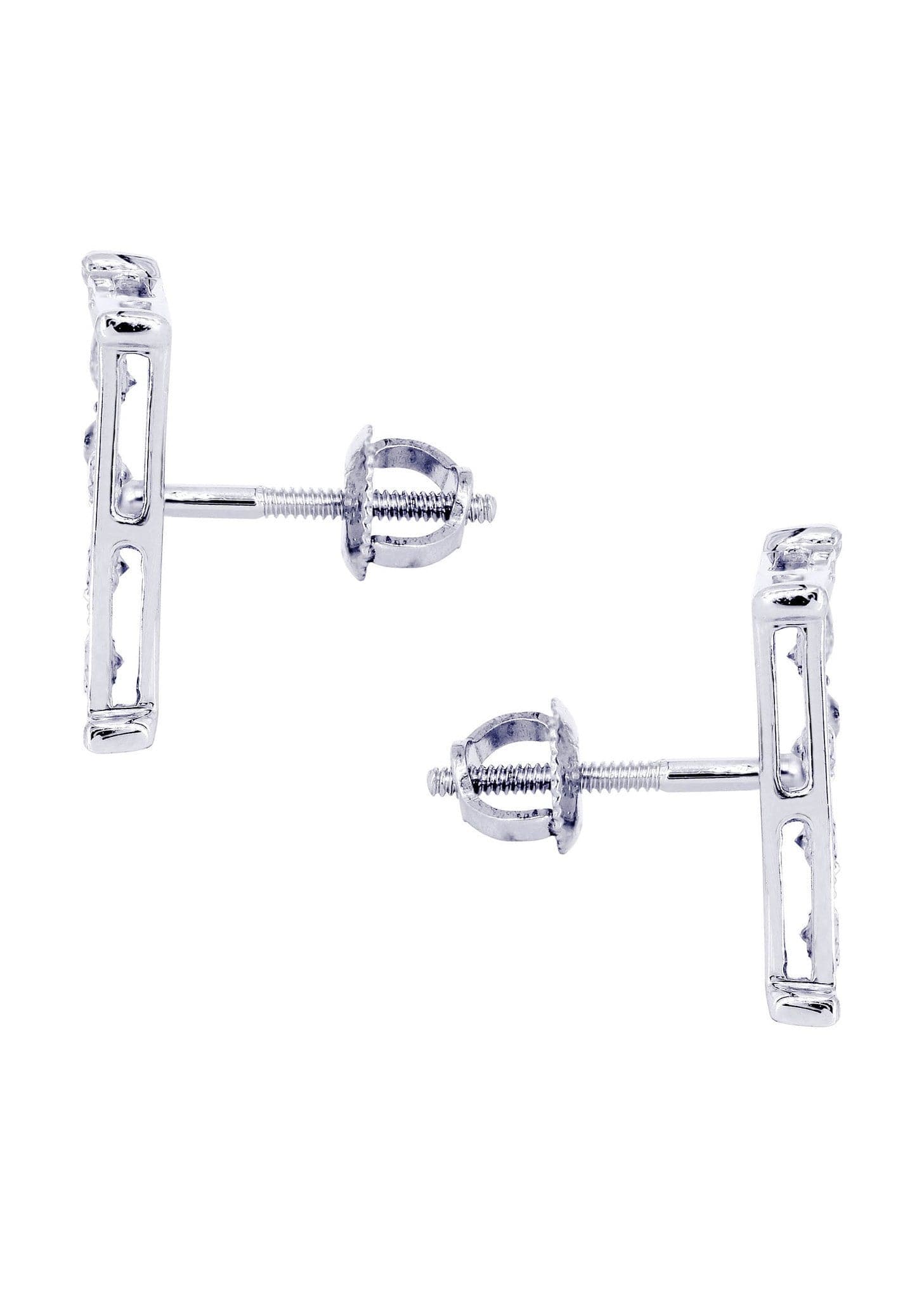 14K White Gold Men's Diamond Earrings - 0.61 Carat Stud Earrings for Men | Perfect Gift for Anniversary, Birthday & Formal Occasions