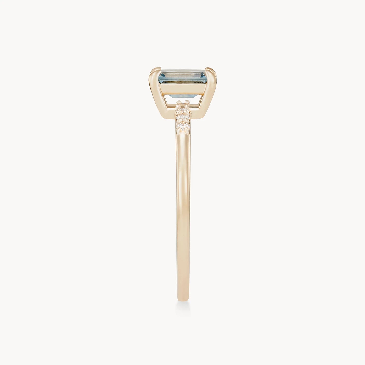 14K Yellow Gold Baguette Blue Sapphire Ring - Unique Handcrafted Jewelry for Women, Perfect for Weddings, Anniversaries & Special Occasions