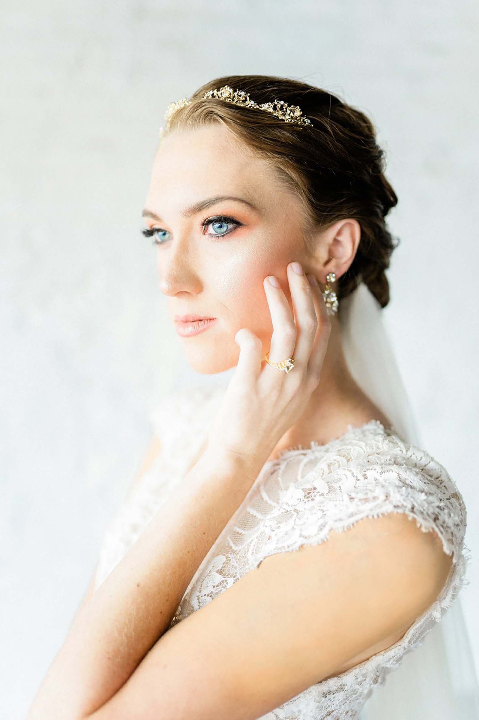 Ivory French Lace Wedding Veil - Calais Alencon Bridal Veil for Church Ceremony & Romantic Photos