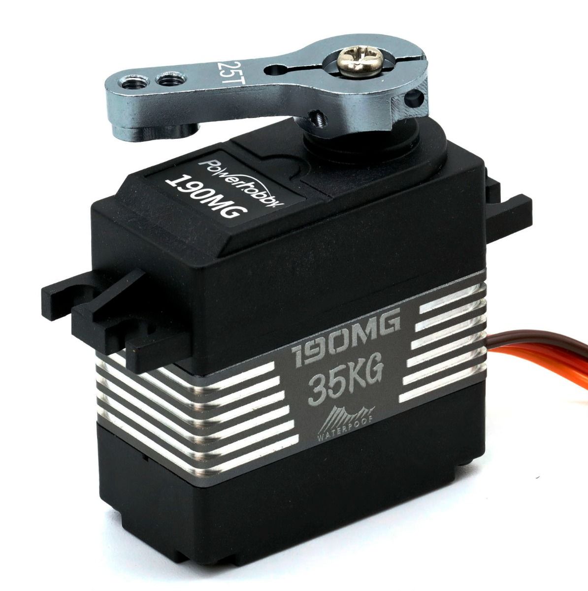 190MG High Torque Metal Gear Waterproof Servo with Aluminum Horn - 0.19sec/525oz for RC Cars, Boats, Robotics & DIY Projects