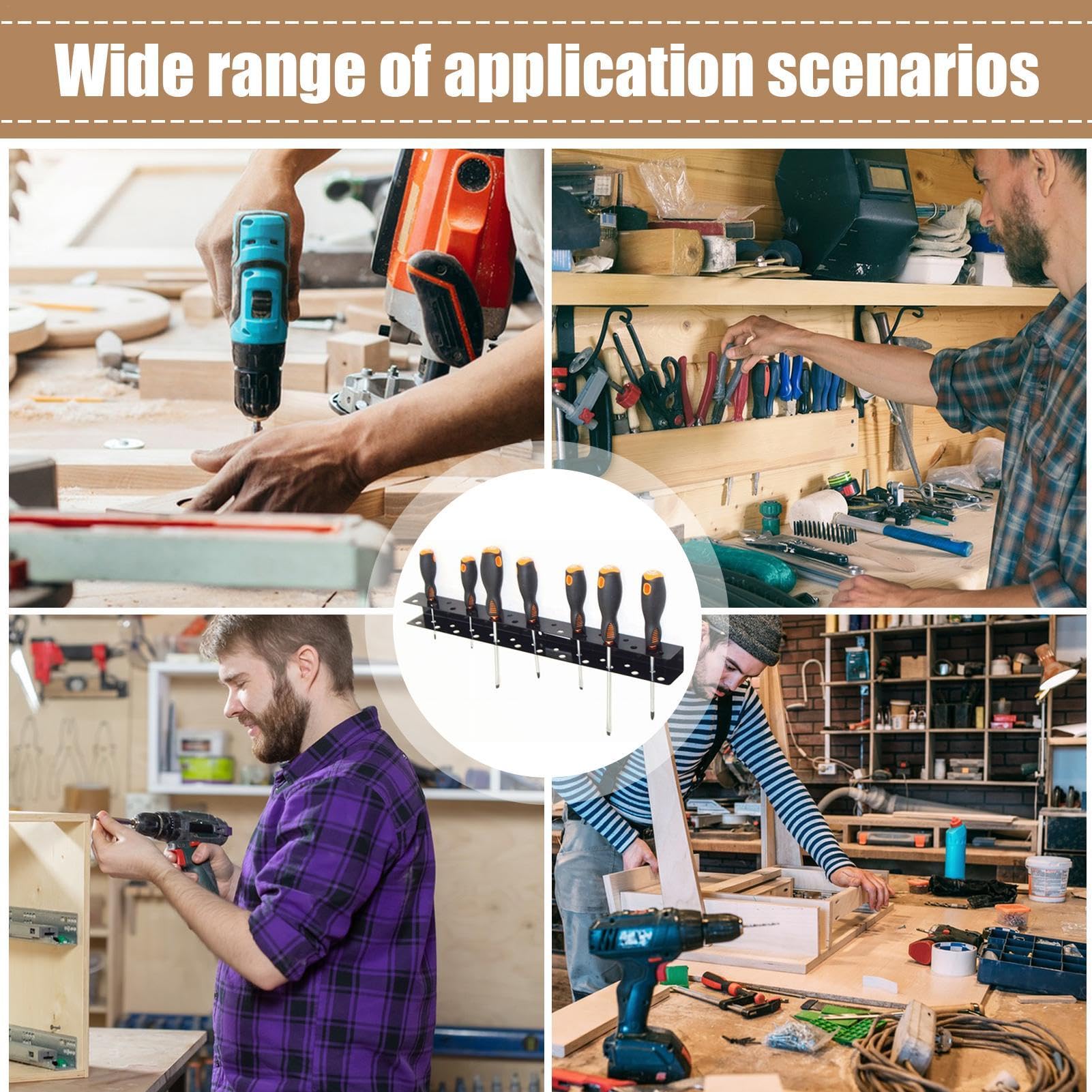 Wall Mount Tool Organizer - Heavy Duty Screwdriver & Pliers Storage Rack for Workshop, Garage, Shed | Perfect for DIY Projects, Home Repair & Tool Organization