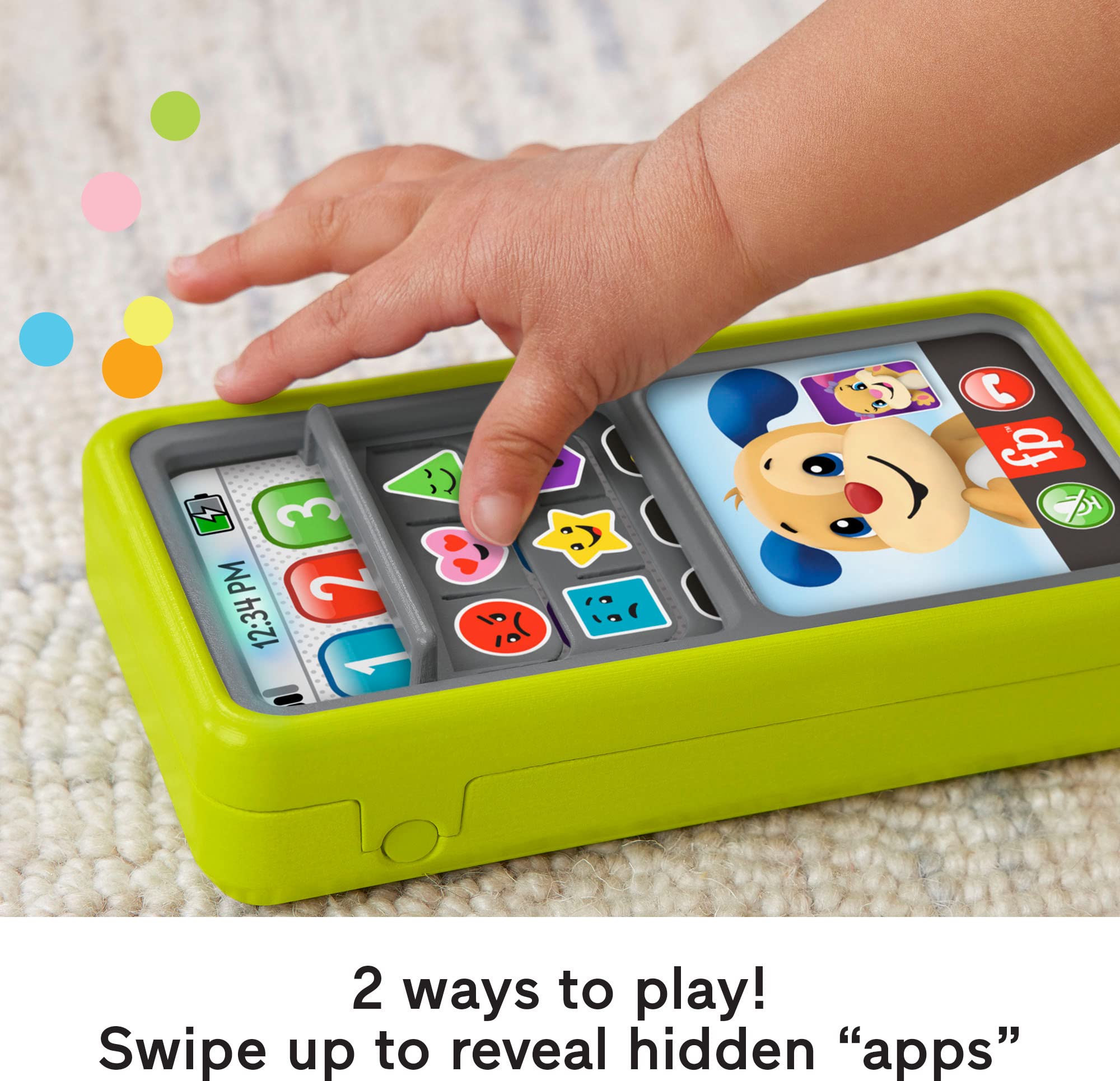 Fisher-Price Laugh & Learn 2-in-1 Baby Smartphone Toy with Lights, Music & Learning Activities - Interactive Educational Toy for Toddlers 9+ Months - Perfect for Early Learning & Playtime Fun