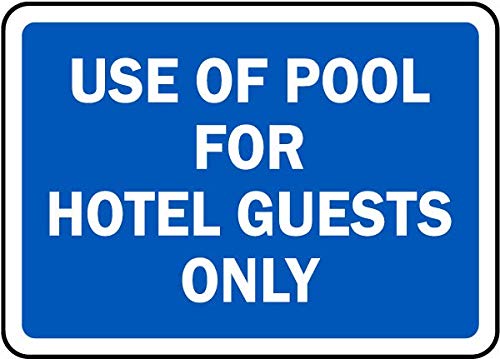 QKIODS Aluminum Metal Pool Warning Sign - Exclusive Use for Hotel Guests, Durable Indoor & Outdoor Signs for Home, Office, and Public Spaces