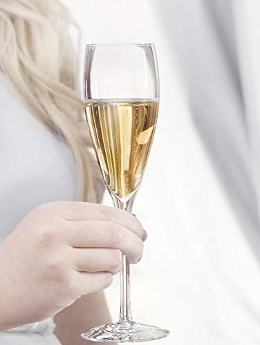 Orrefors Personalized Crystal Champagne Flutes Set of 4 - Custom Engraved Crystal Glasses for Champagne, Sparkling Wine & Mimosa - Perfect for Weddings, Anniversaries & Special Celebrations