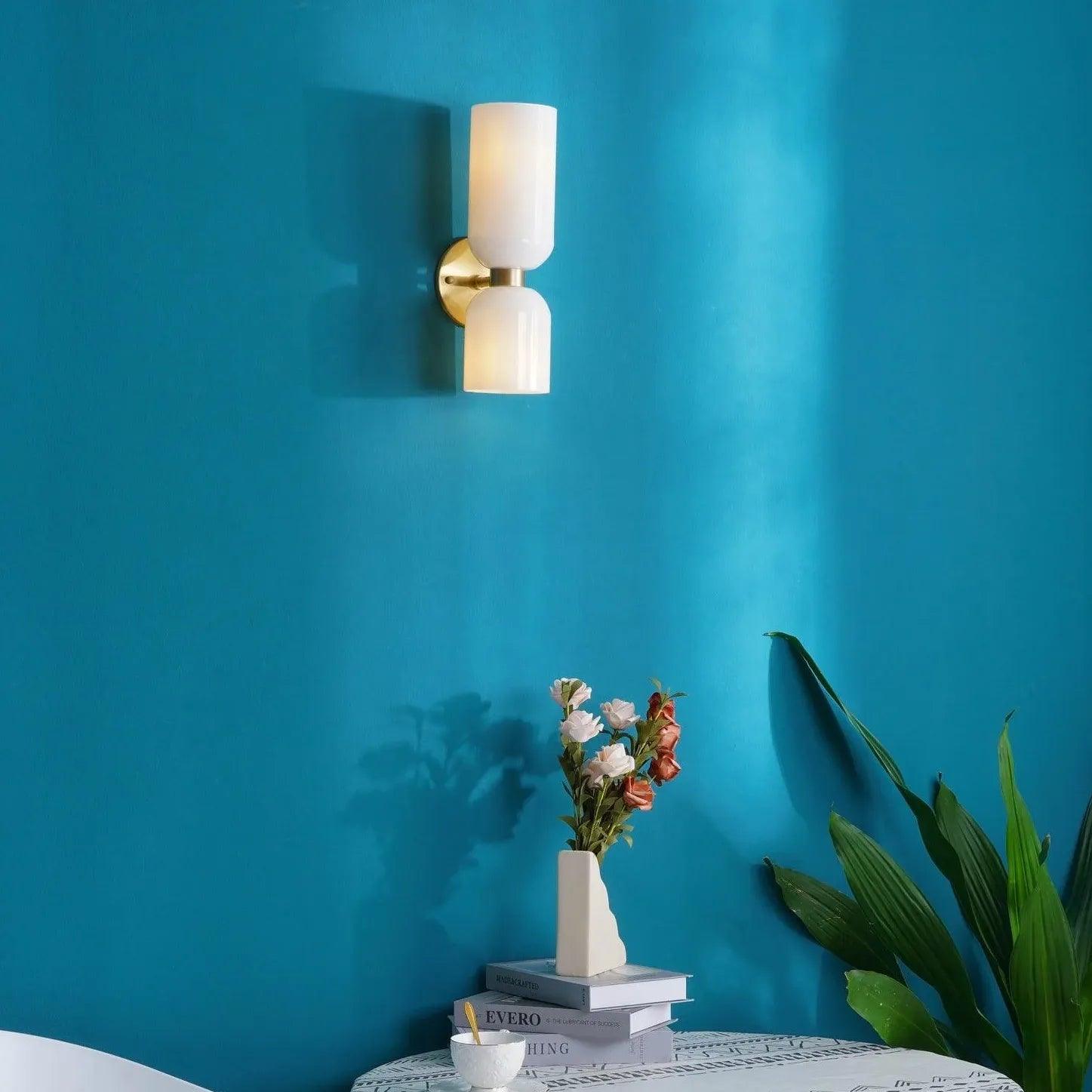 Double Head Glass Up and Down Wall Lights - Modern Adjustable LED Sconce for Bedroom, Living Room, and Hallway Lighting