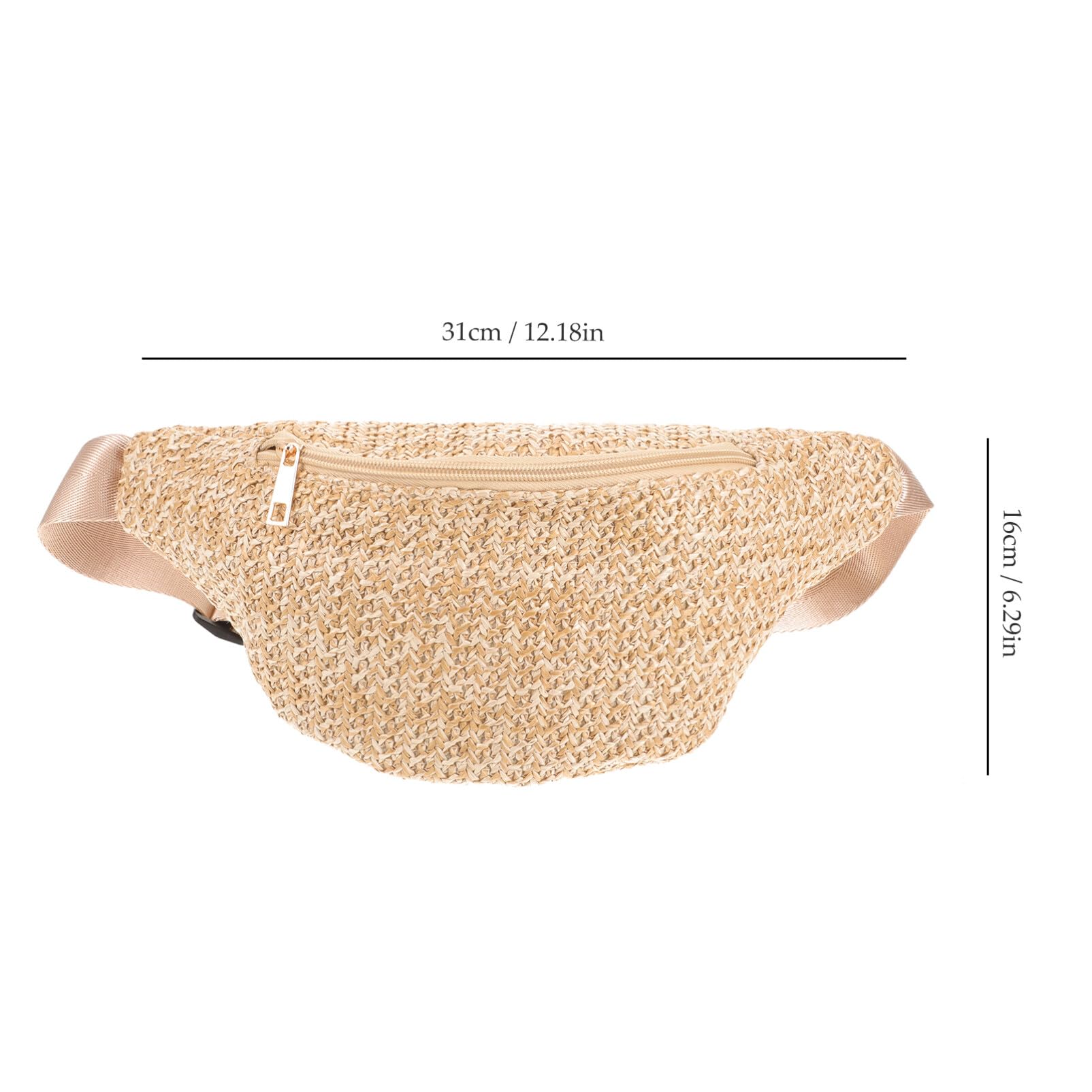 **Amosfun Kids Fanny Pack for Boys & Girls - Adjustable Waist Bag for Hiking, Festivals, Travel - Crossbody Chest Pouch - Summer Straw Woven Design - Unisex for Men & Women**    *(Perfect for outdoor adventures, concerts, shopping, and everyday casual wear!)*