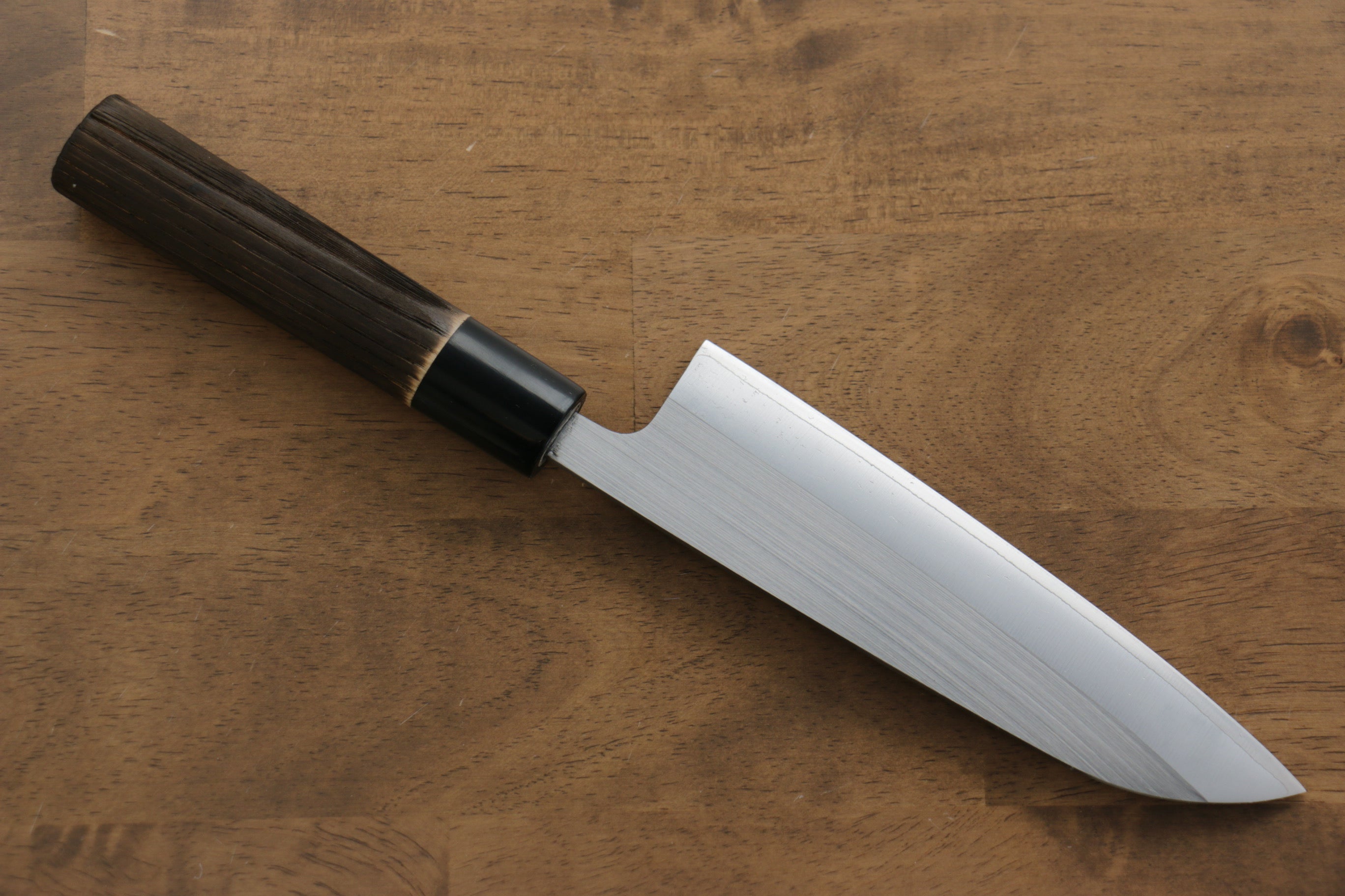 Seisuke SRS13 Santoku Knife 165mm with Burned Chestnut Handle - Premium Japanese Kitchen Knife for Slicing, Dicing, and Chopping Vegetables, Fruits, and Meat
