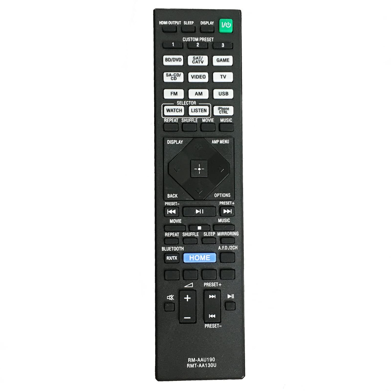 Original Remote Control RMT-AA130U RM-AAU190 Replacement for Sony STR-DN1060/860/DH550/DH750 AV Receiver | Compatible with Home Theater Systems | Perfect for Movie Nights & Music Listening