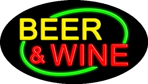 Vintage Beer & Wine Glass Neon Sign #14132 - Handcrafted in USA - Perfect for Bars, Pubs, and Home Decor