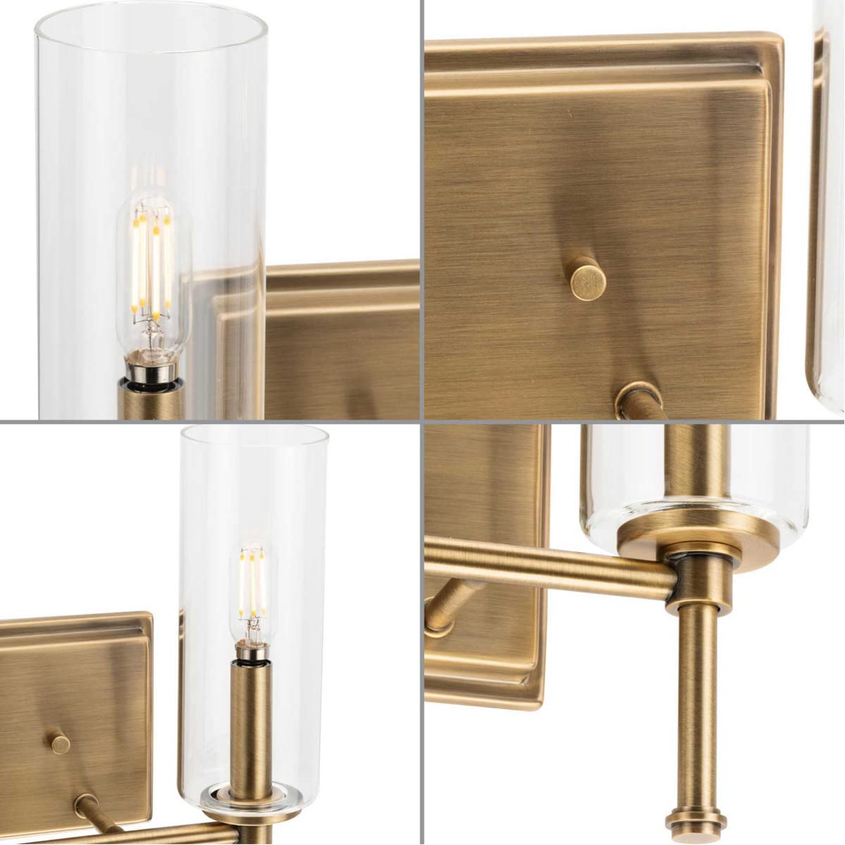Progress Lighting P300357-163 Elara Bath & Vanity Light Fixture in Brass Finish - Perfect for Bathroom Vanity, Powder Room, and Dressing Area Lighting