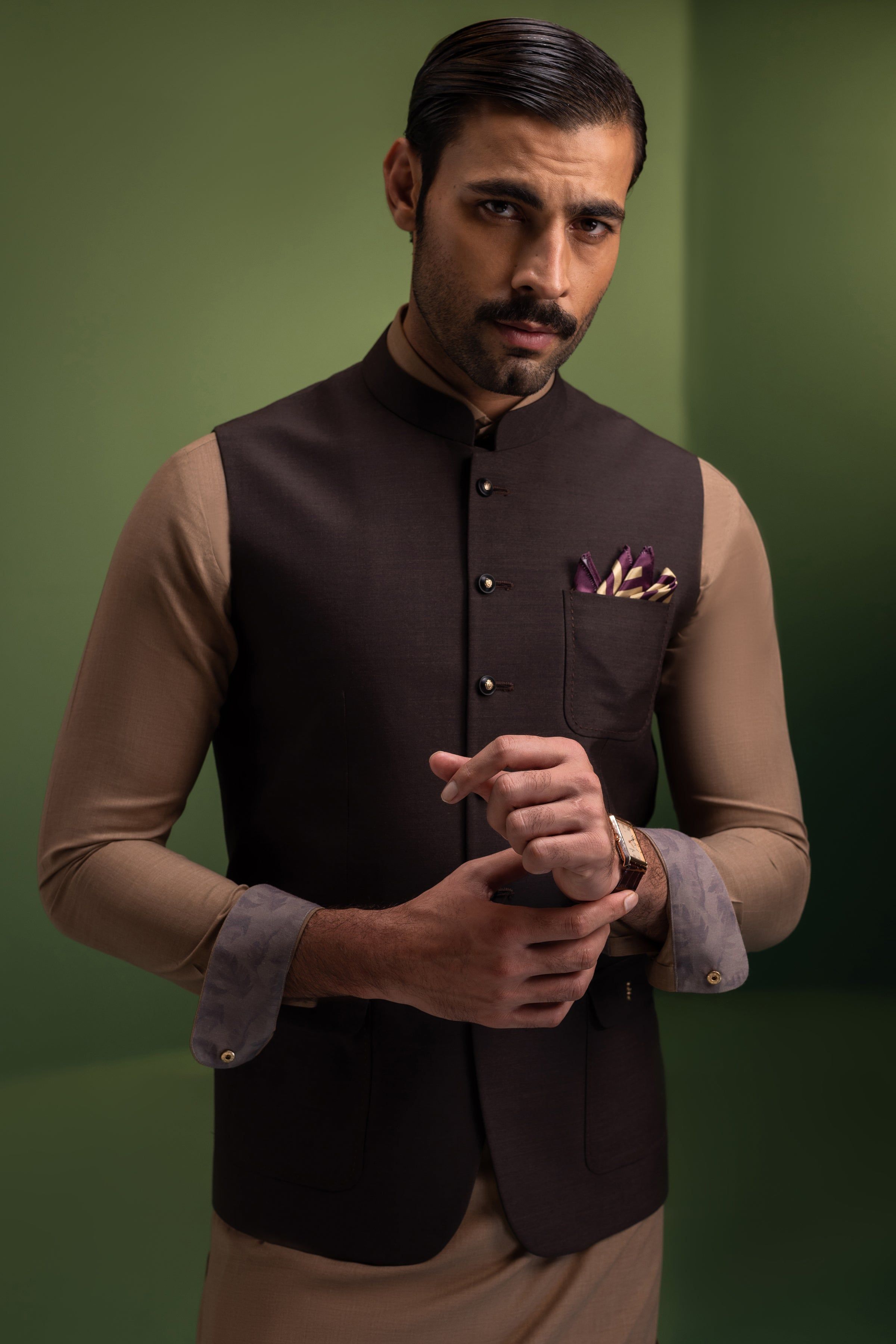 Premium Blended Camel Shalwar Kameez Outfit - Traditional Pakistani Suit for Men - Perfect for Eid, Weddings & Cultural Events