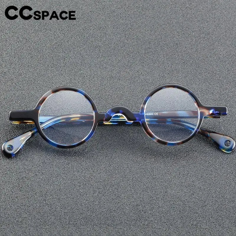 CCspace Unisex Full Rim Small Round Acetate Eyeglasses 56935 - Lightweight & Durable Frame for Reading, Work, and Everyday Use