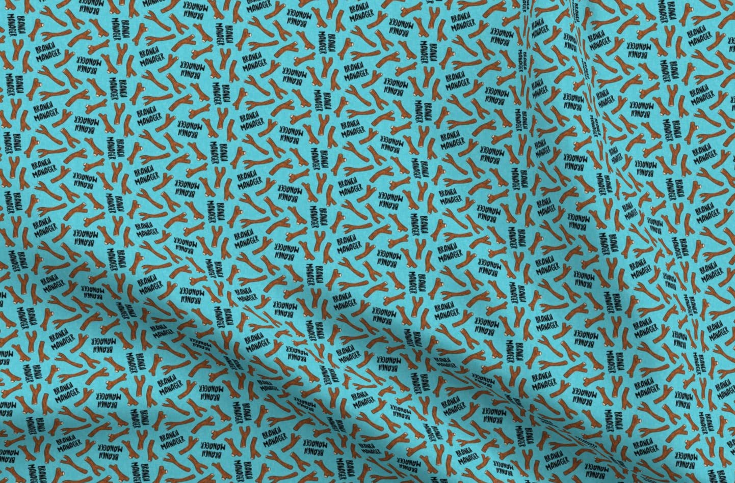 Funny Dog Blue Printed Minky Fabric Fat Quarter - Small Scale Branch Manager Sticks Tree Design - Soft Plush Fabric for Sewing Baby Blankets, Quilt Backing & DIY Crafts (Perfect for Nursery Decor, Pet Accessories & Cozy Home Projects)