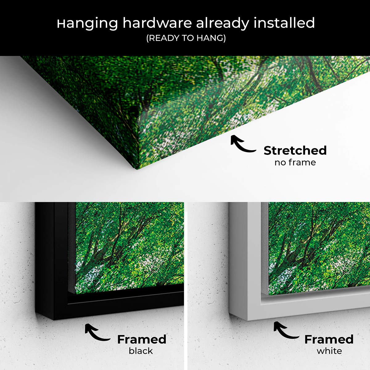 Green Tree Wall Art Canvas - Modern Nature-Inspired Home Decor for Living Room, Bedroom & Office | 6470