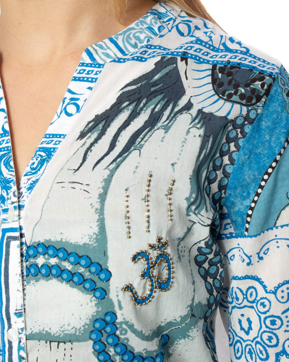 Desigual Women's Long Sleeve Shirt - Stylish Casual Blouse for Work & Everyday Wear | Floral Print Fashion Top for Office, Date Night & Spring Outfits