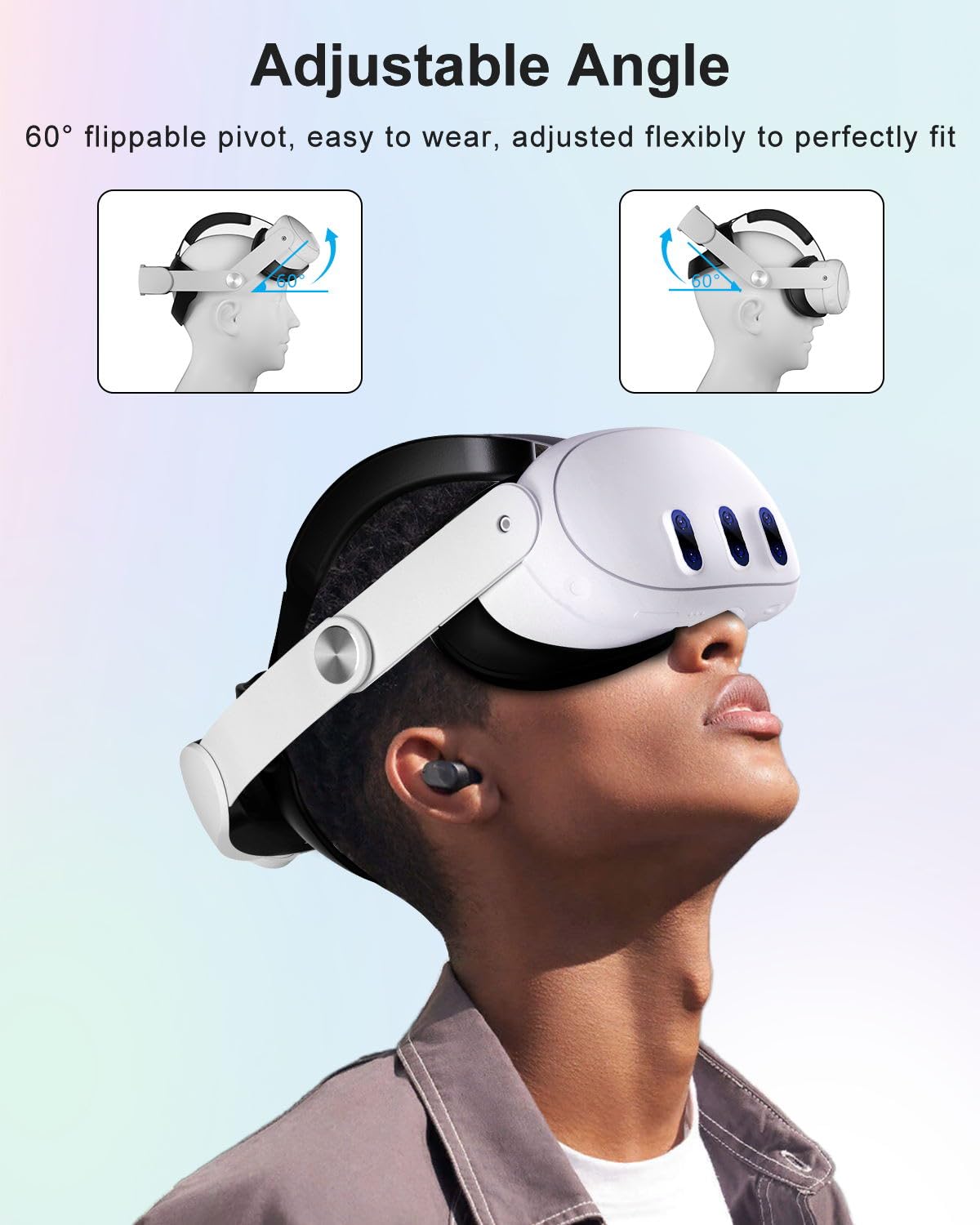 Meta Quest 3/Quest 3S Head Strap - Lightweight Adjustable VR Headset Accessory with Soft Cushion, Pressure-Free Design - Perfect Elite Strap Replacement for Enhanced Gaming & Virtual Reality Experience