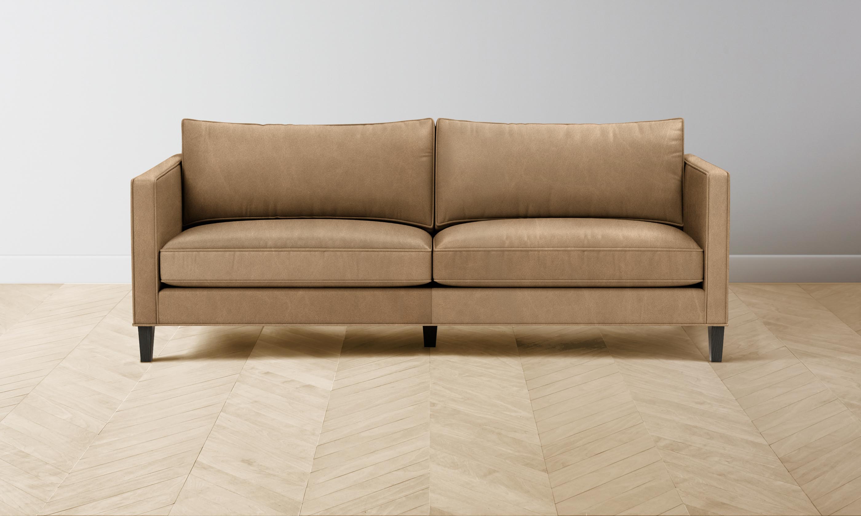 Premium Crosby Sofa - Genuine Tuscan Leather in Camel Brown - Perfect for Living Rooms, Offices & Cozy Spaces