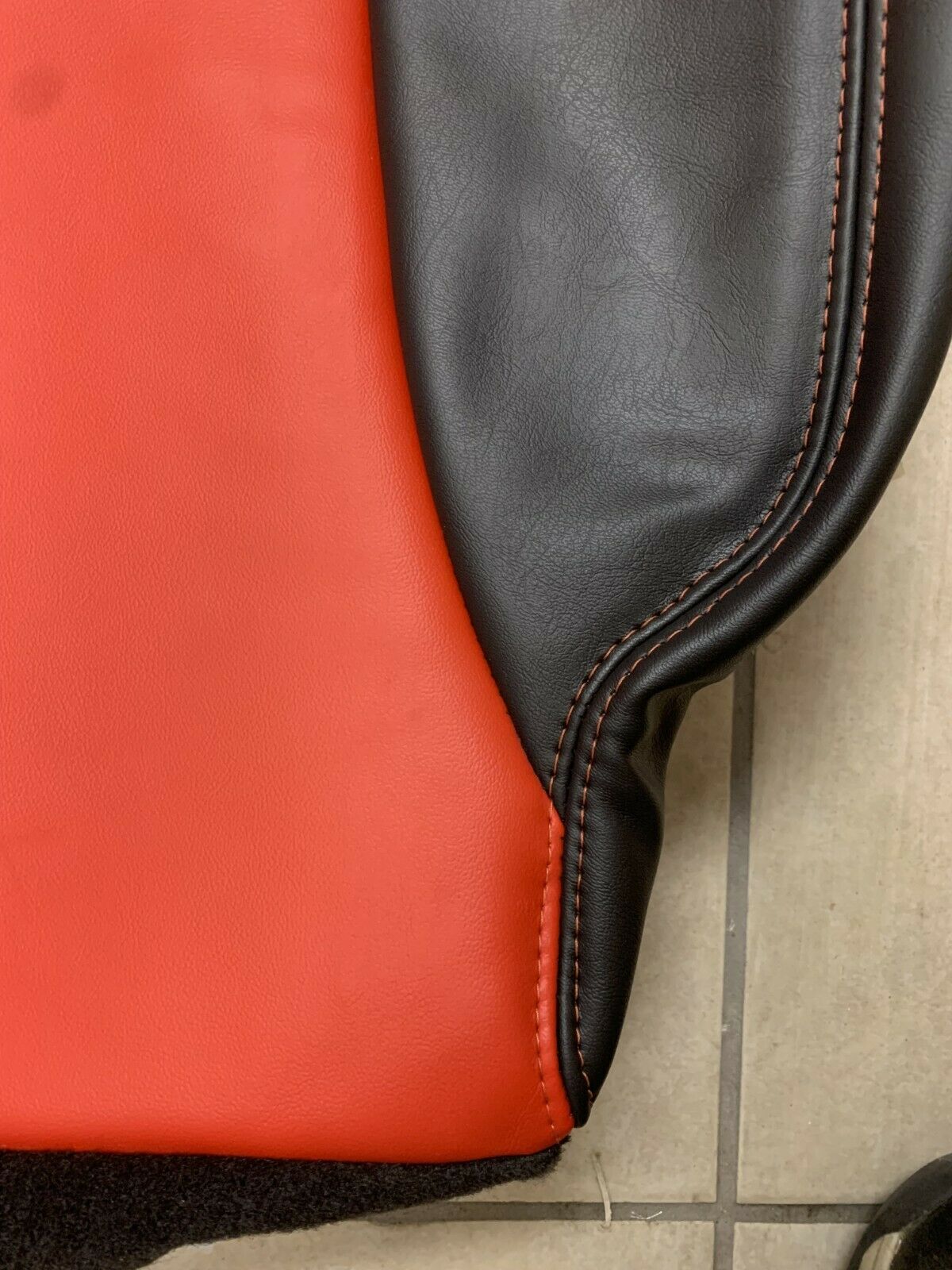 1998-2002 Dodge Ram 1500 2500 3500 Custom Agate Dark Gray & Red Leather Seat Covers with Red Stitching - Perfect for Truck Upgrades & Off-Road Adventures