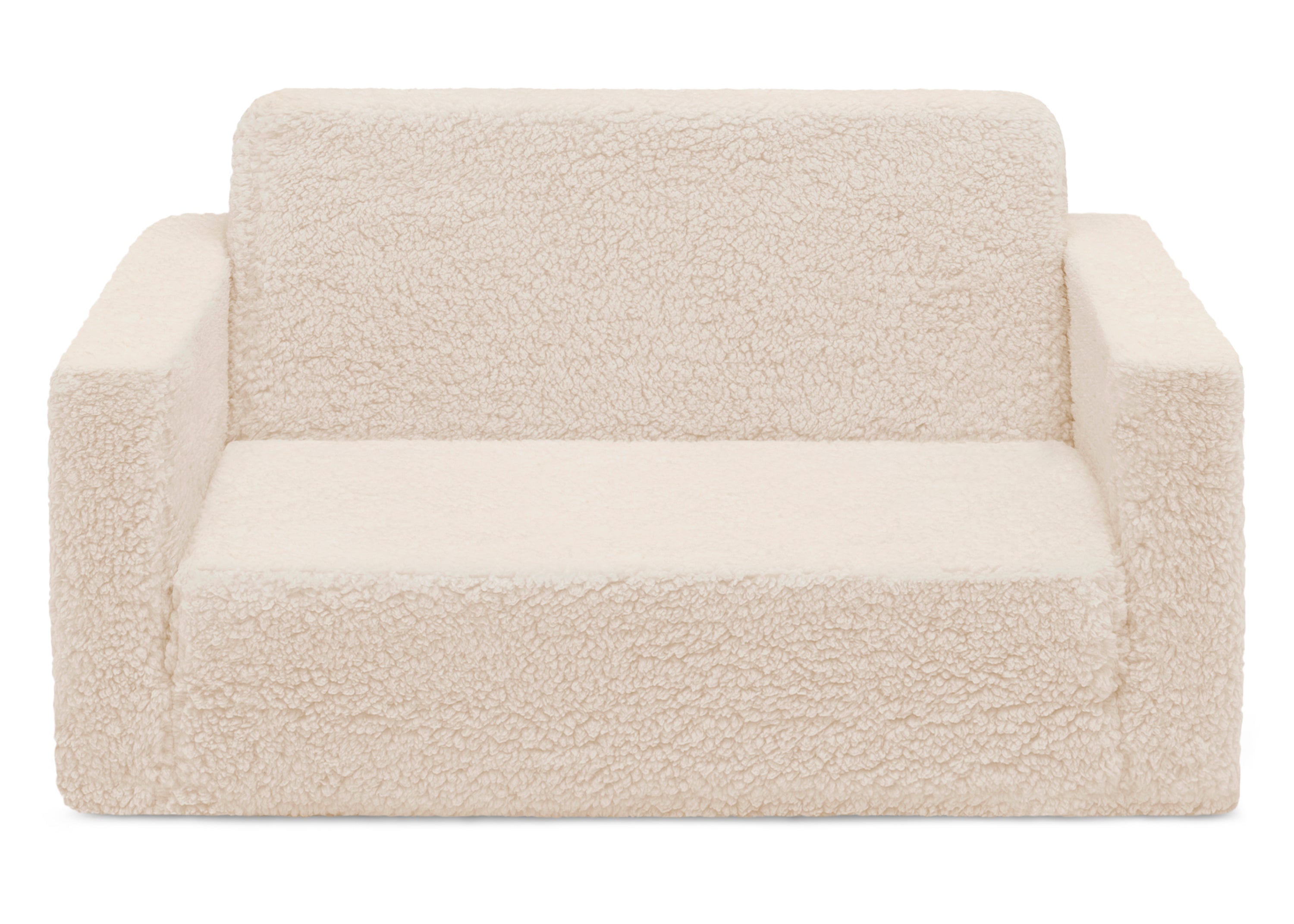 Cozy Flip Out Sherpa 2-in-1 Convertible Kids Sofa to Lounger - Soft & Comfortable for Playroom, Bedroom or Nursery