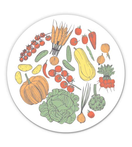 Veggies Healthy Eating - 12 Inch Waterproof Vinyl Sticker Decal for Laptops, Water Bottles & Car Windows - Perfect for Kitchen Decor & Healthy Lifestyle Promotion