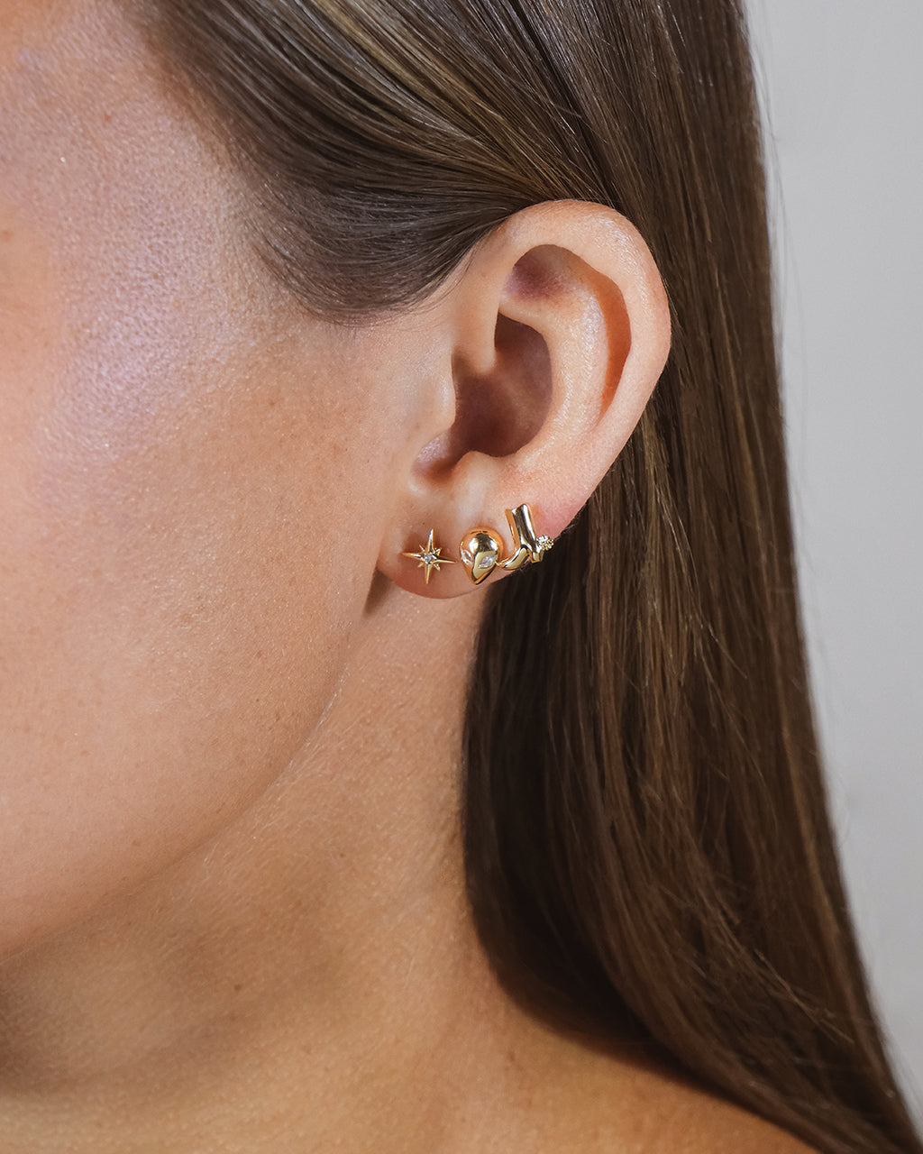 Space Cowgirl CZ Mismatched Stud Earrings - Trendy Cubic Zirconia Earrings for Women | Perfect for Western Fashion, Boho Style & Everyday Wear