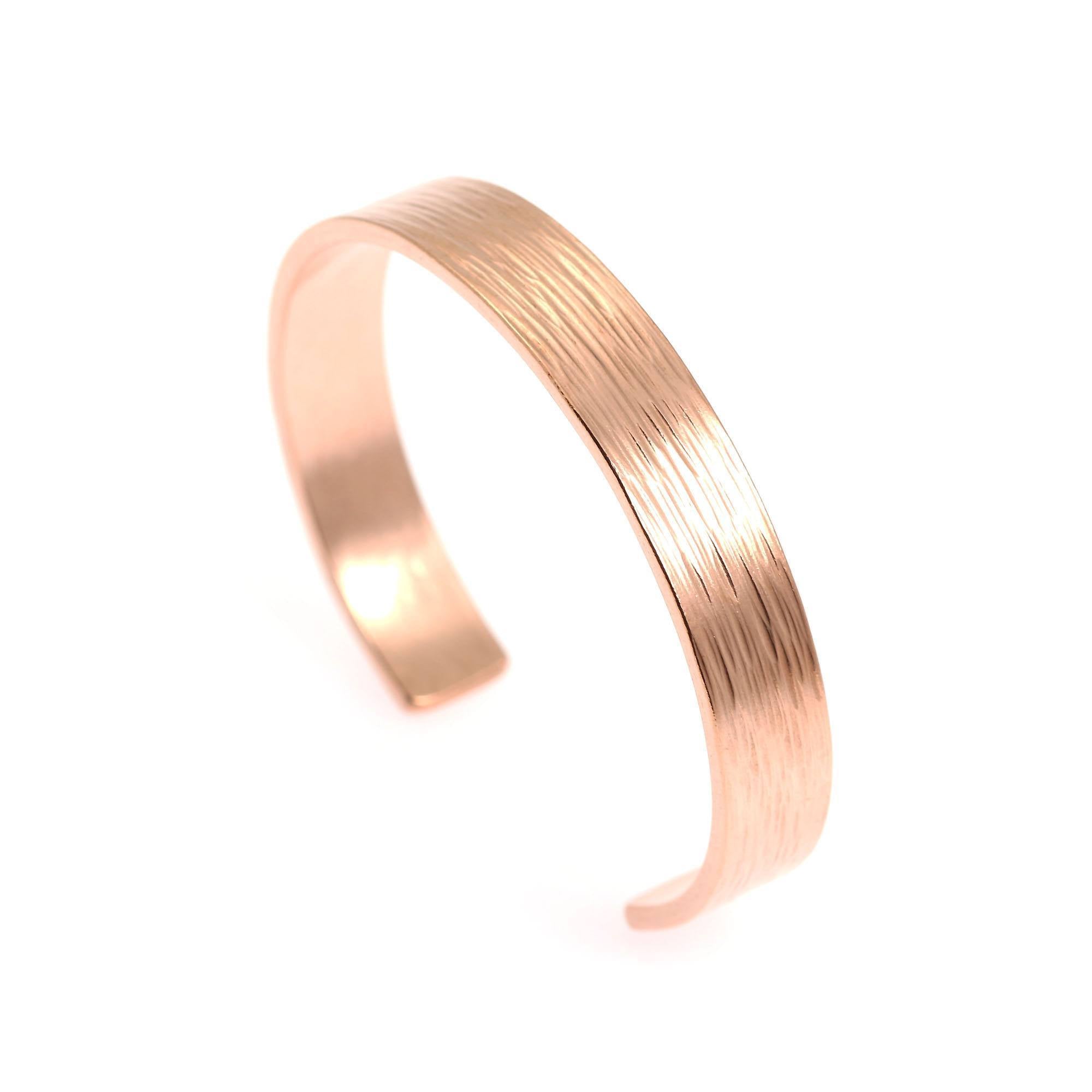 Men's Wide Bark Copper Cuff Bracelet - 10mm Wide Handmade Adjustable Bangle for Men - Perfect for Casual Wear, Gifts & Boho Style Accessories