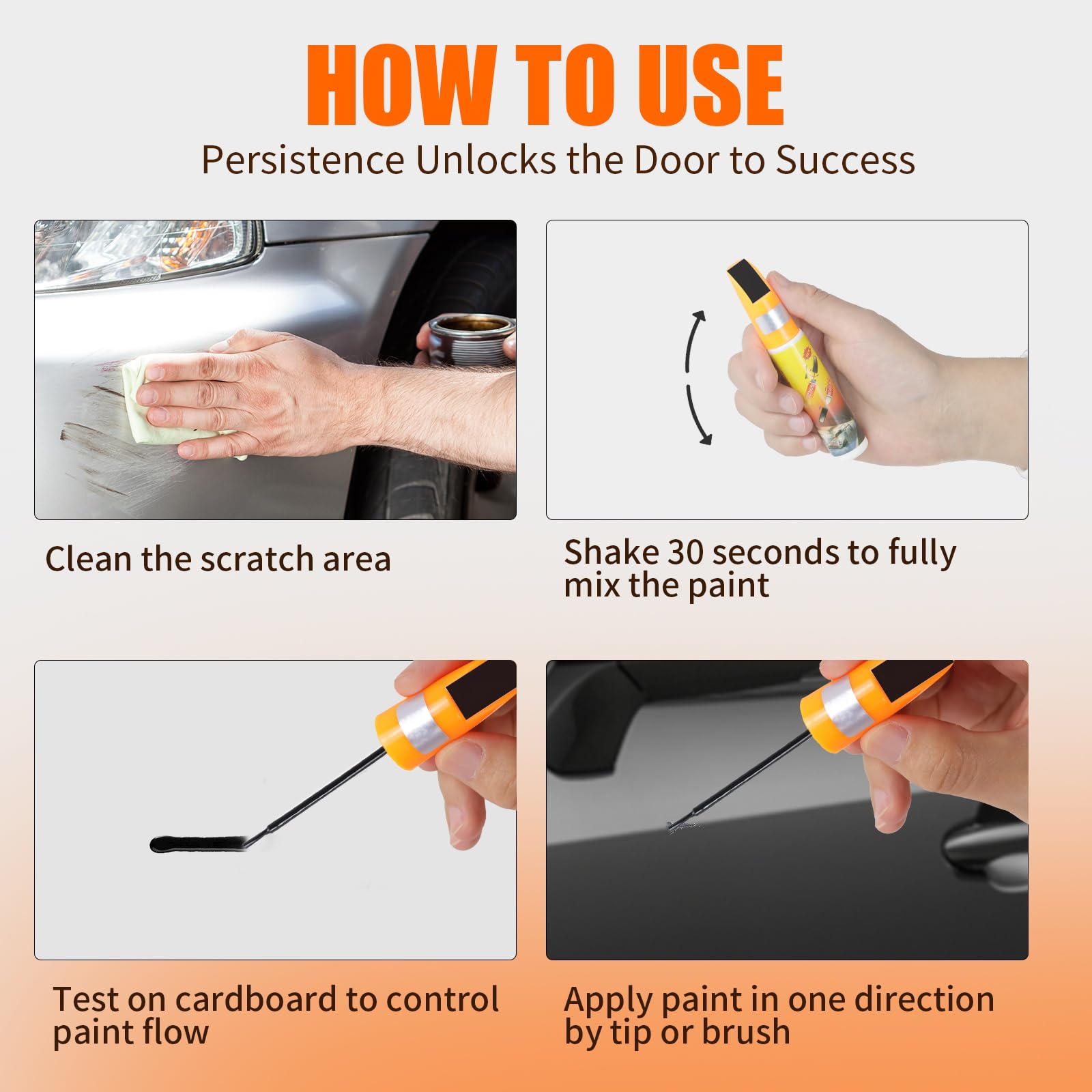 Car Touch Up Paint Pen - Black | Easy Scratch Repair for Cars | DIY Auto Fix