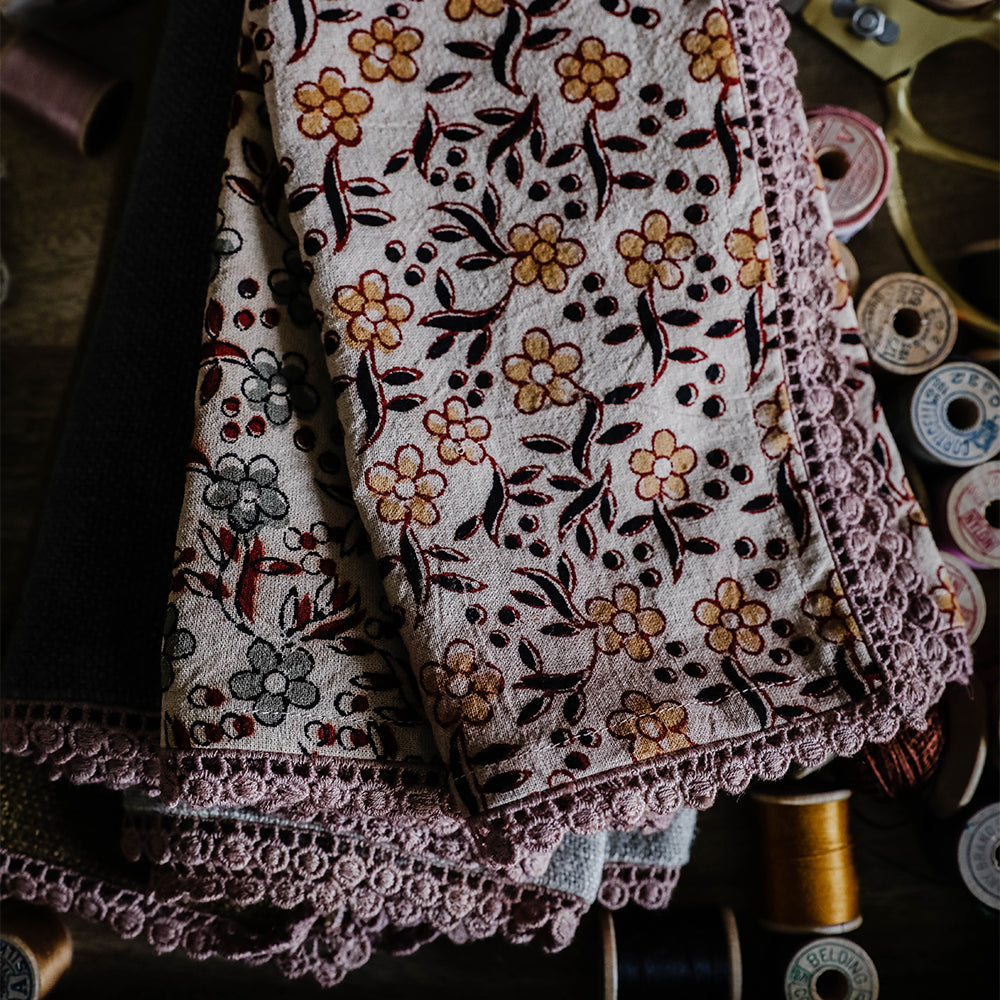 Hand Block Printed Cotton Table Linens - Organic & Eco-Friendly Table Runners, Placemats & Napkins for Dining Room & Wedding Decor
