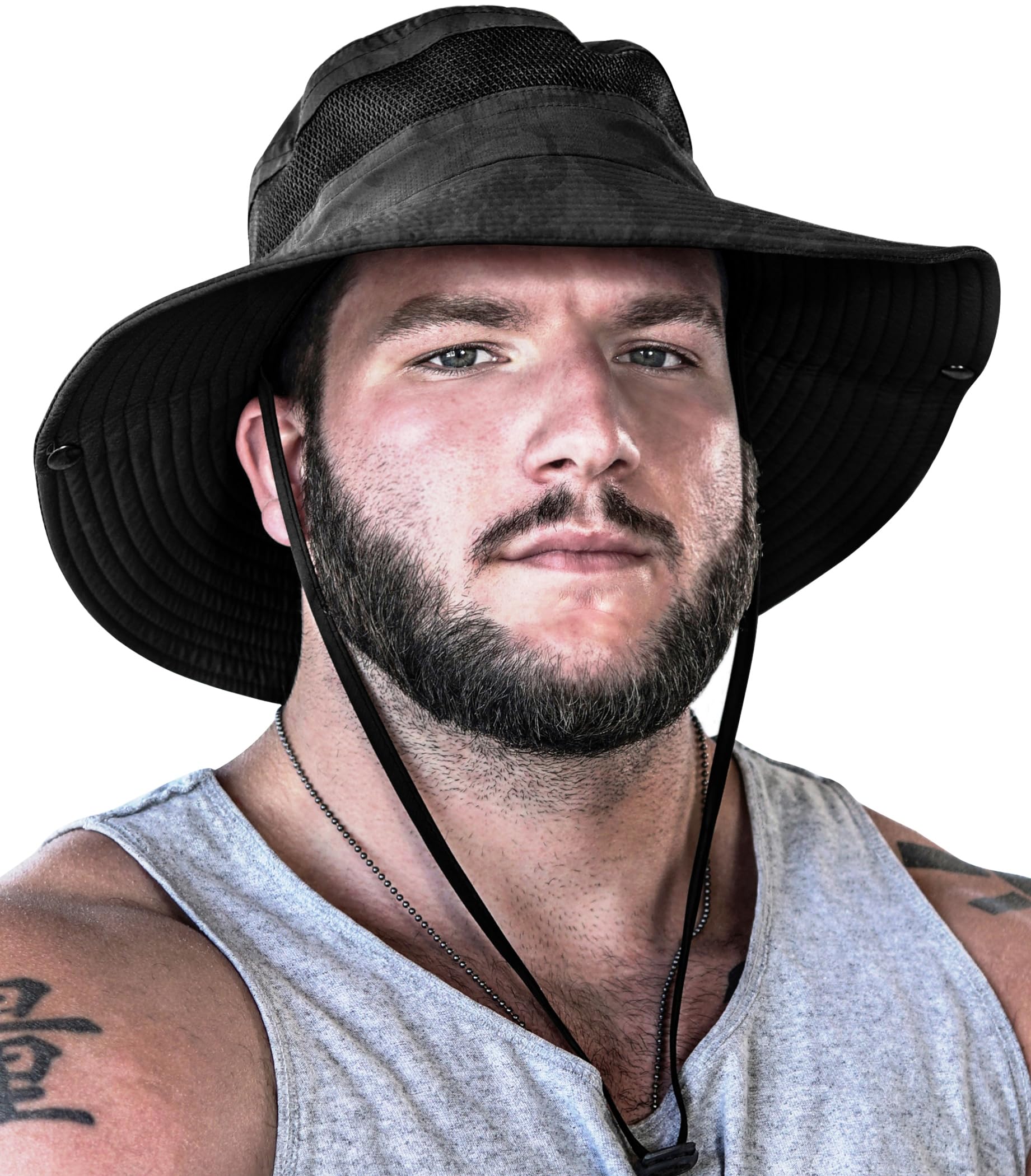GearTOP UPF 50+ Sun Hat for Women & Men - Wide Brim Packable Beach Hat, Safari Hat with Neck Flap - Perfect for Outdoor, Travel, Hiking and Summer Vacation