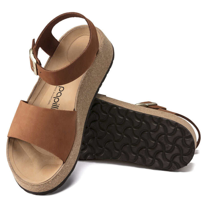 Birkenstock Glenda Nubuck Leather Sandals in Pecan - Comfortable Women's Casual Shoes for Walking, Travel & Everyday Wear