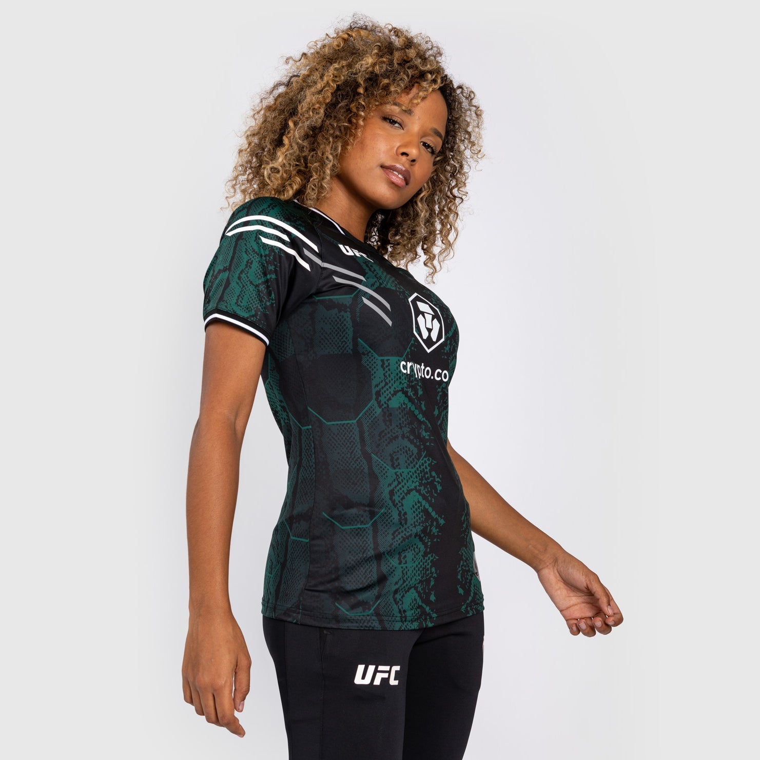 Venum UFC Adrenaline Authentic Women's Fight Night Walkout Jersey - Emerald Green & Black MMA Apparel for Training & Events