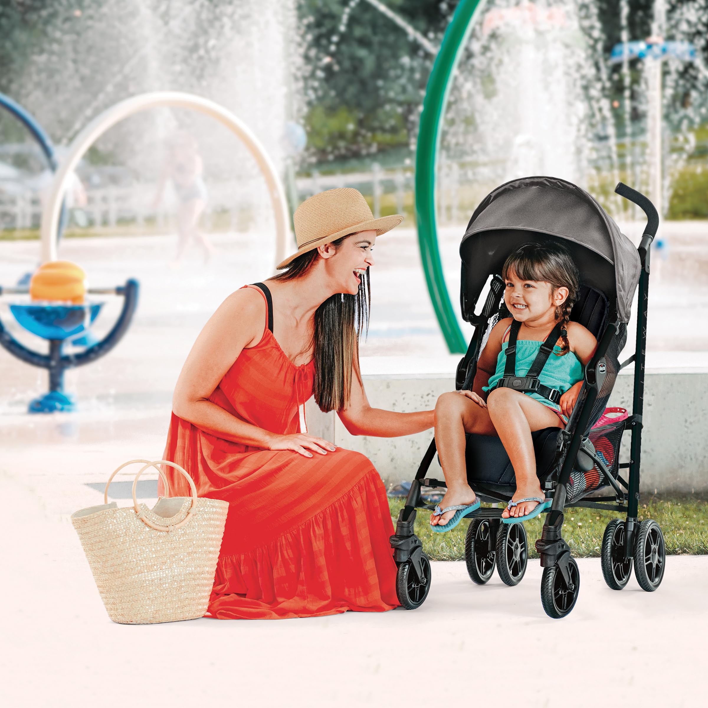 Chicco Liteway® Compact Lightweight Umbrella Stroller for Babies & Toddlers up to 40 lbs - Aluminum Frame, Easy Fold, Dune/Brown - Perfect for Travel, Shopping & Daily Walks