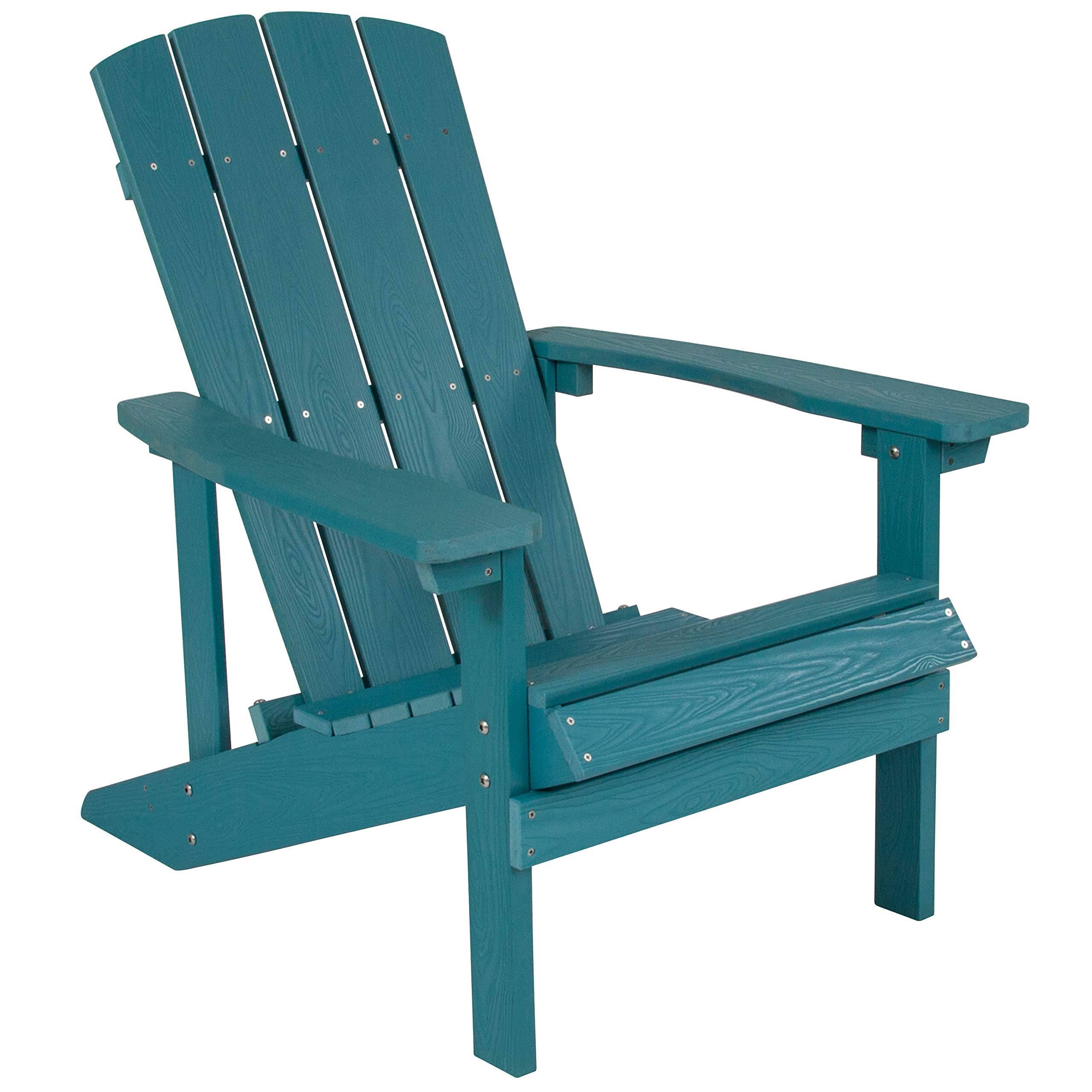 Flash Furniture Charlestown Commercial Grade Indoor/Outdoor Adirondack Chair - Weather Resistant Durable Poly Resin Deck & Patio Seating in Sea Foam Green | Perfect for Backyard, Poolside, Garden & Beach Relaxation