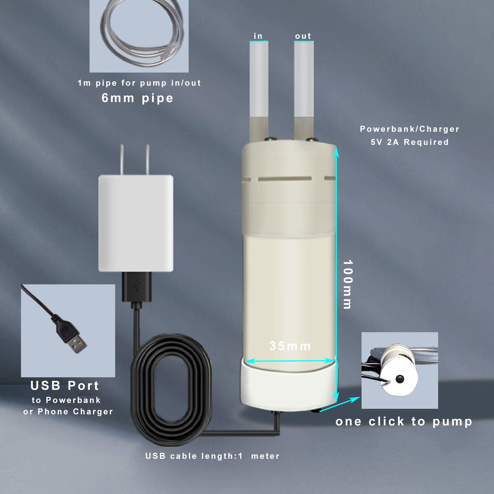 High-Performance 3D Printer Resin Pump - Fast & Easy Resin Transfer from Tank to Bottle - Compatible with LCD/DLP/SLA Printers (5V 2A USB Power) - Perfect for Resin Recycling & Clean Workspace Maintenance