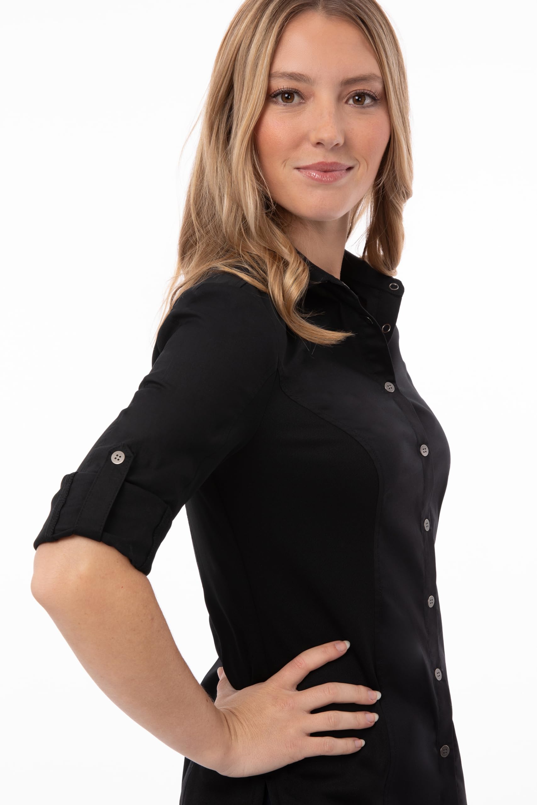 Chef Works Women's Seville Breathable Mesh Panel Chef Shirt - Perfect for Professional Kitchens, Cooking Classes & Food Service