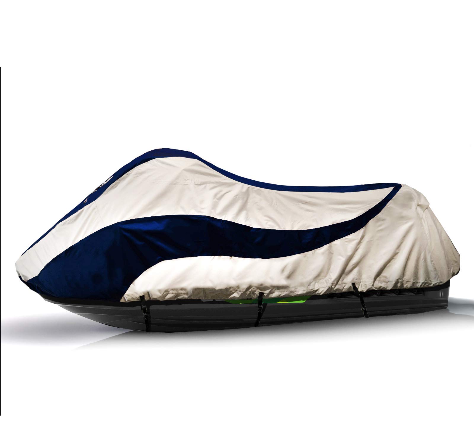 Waterproof Trailerable Jet Ski Cover for Sea Doo Fish PRO 155 & 170 (2019-2025 Models) - Heavy Duty Marine-Grade Protection in Navy/Grey - Perfect for Outdoor Storage & Boat Transport