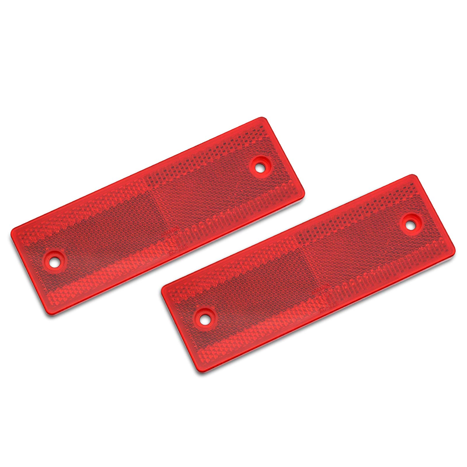 Red Stick-On Trailer Reflector - Self-Adhesive & Screw Mount Reflective Safety Stickers for Trucks, Trailers, Boats - High Visibility Night Driving & Parking Safety Accessories